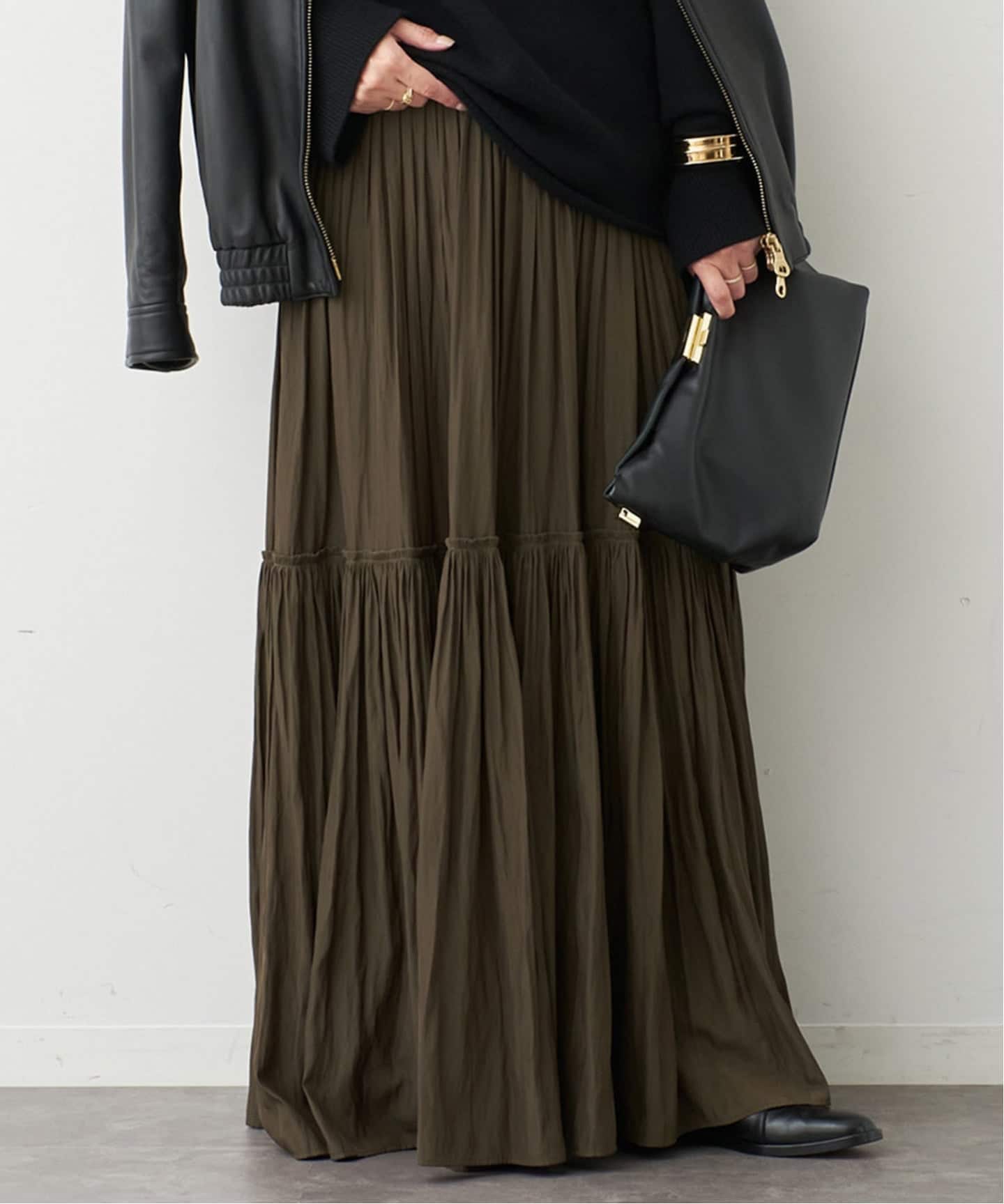 Gather Maxi スカート（ロング・マキシ丈スカート）｜Deuxieme Classe