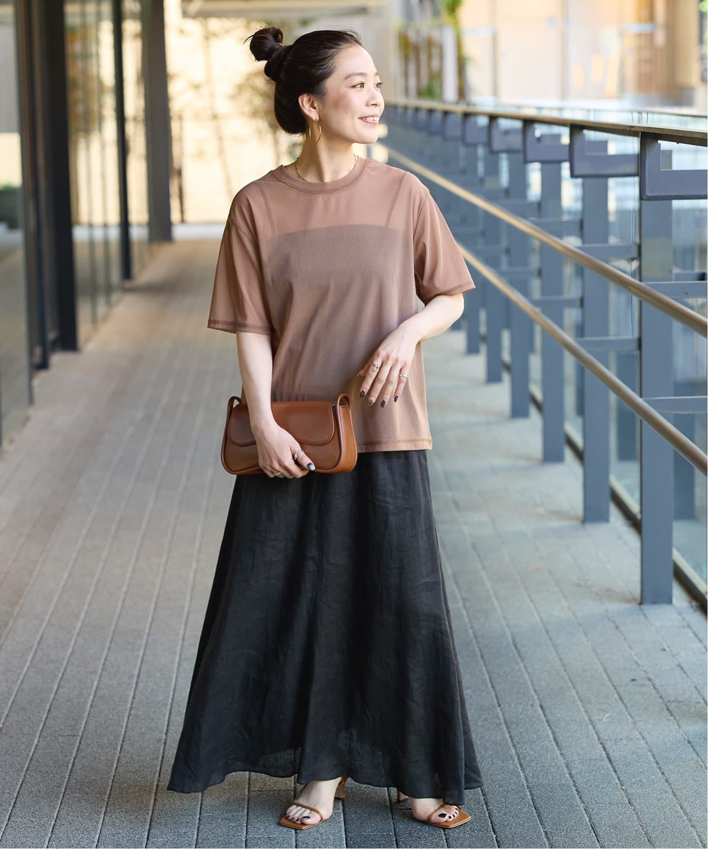 追加3》手洗い可 / フレンチリネンギャザースカート（ロング・マキシ丈