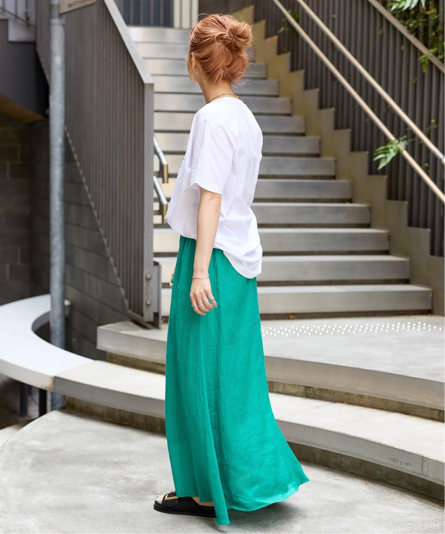 追加3》手洗い可 / フレンチリネンギャザースカート（ロング・マキシ丈