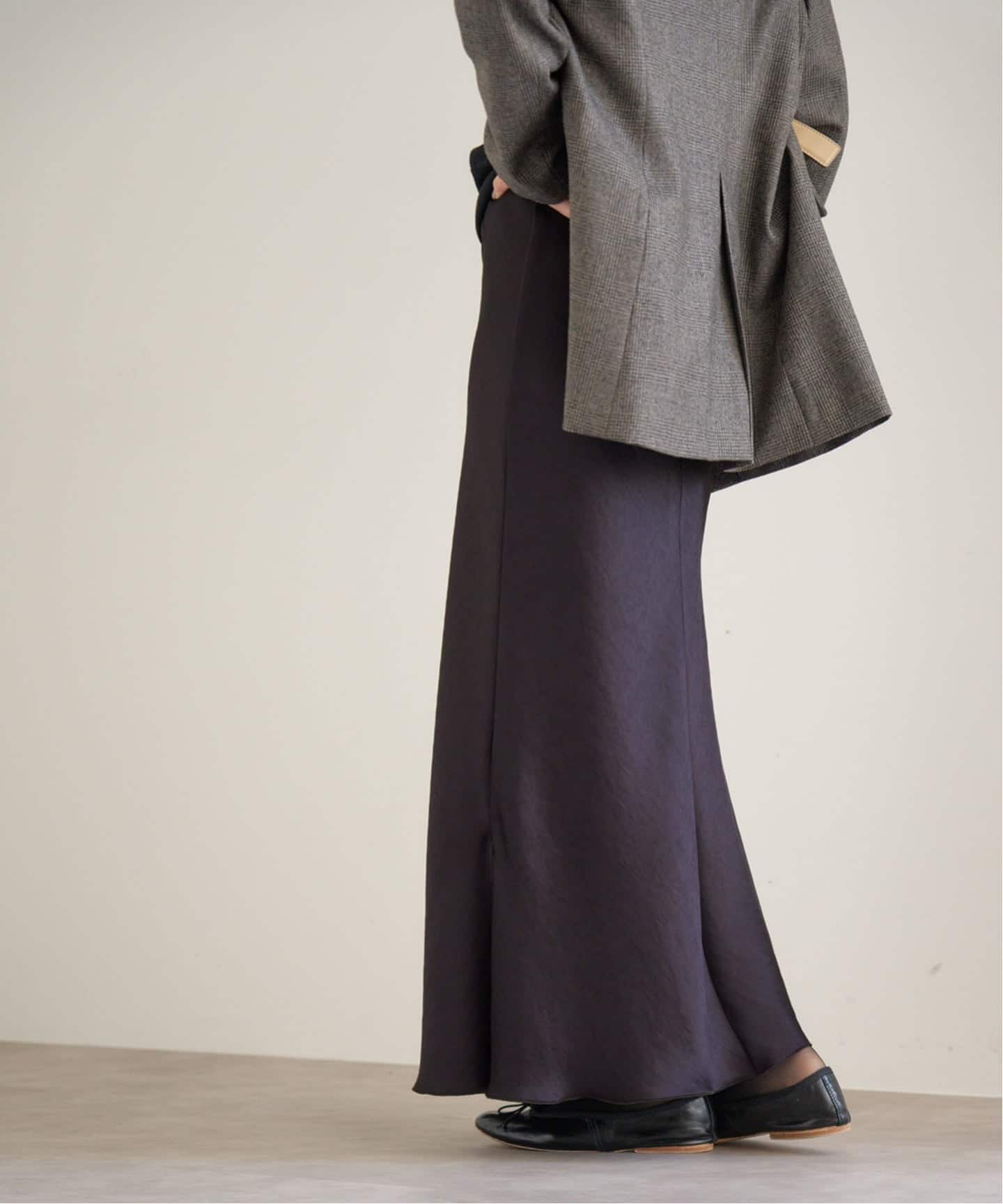 追加10》ダブルサテンスカート（ロング・マキシ丈スカート）｜IENA