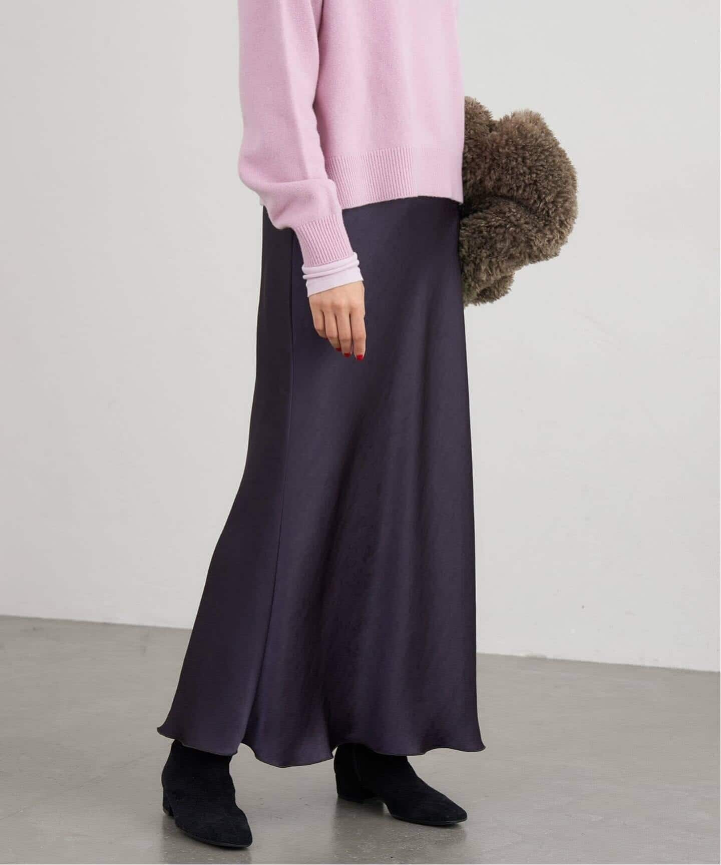 追加15》ダブルサテンスカート（ロング・マキシ丈スカート）｜IENA