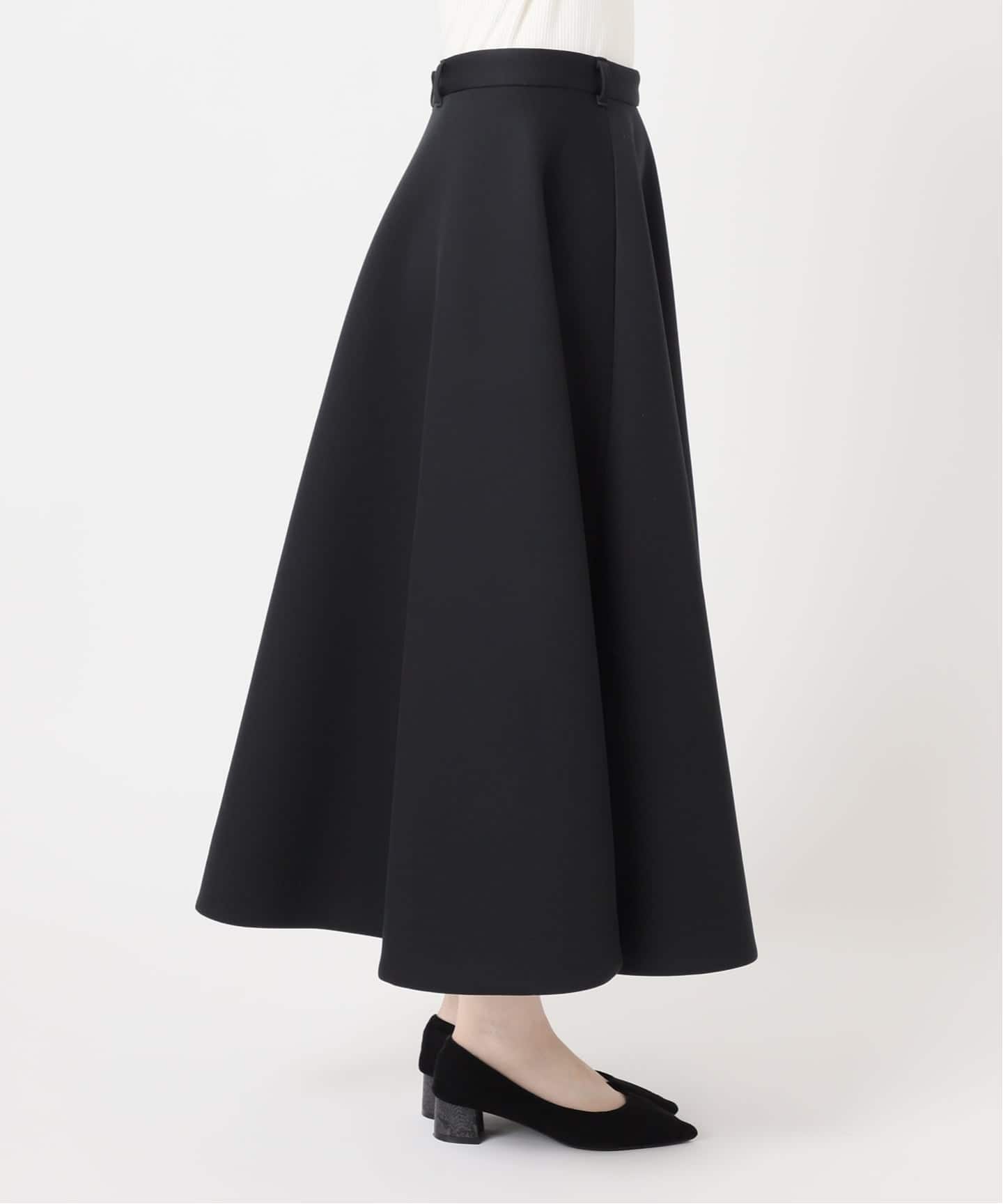 金子綾さん着用】ウールボンディングフレアスカート（ロング・マキシ丈