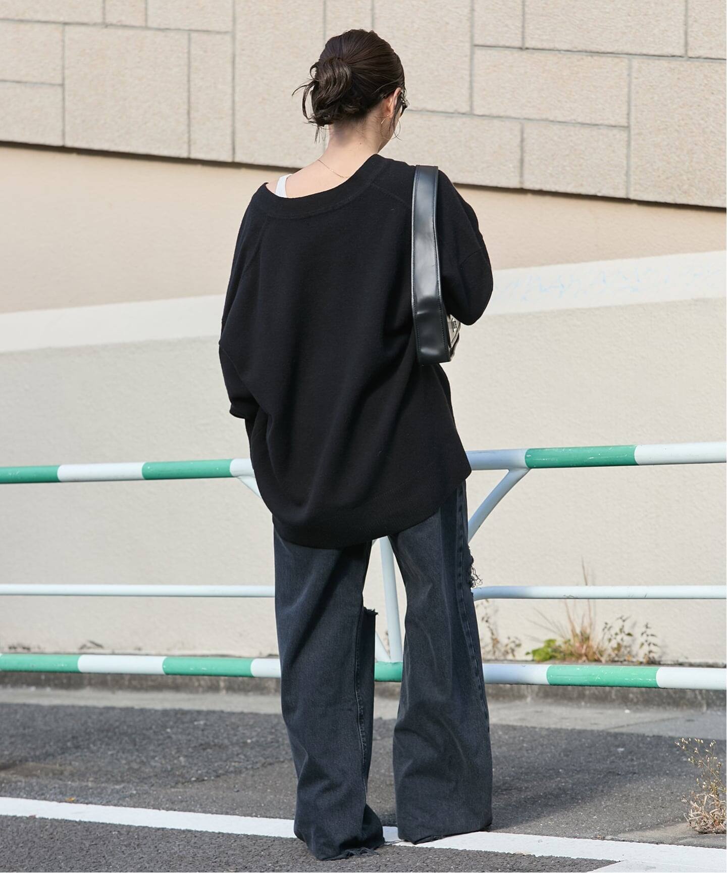 追加2》MUSIC DEEP V ルーズプルオーバー（ニット／セーター