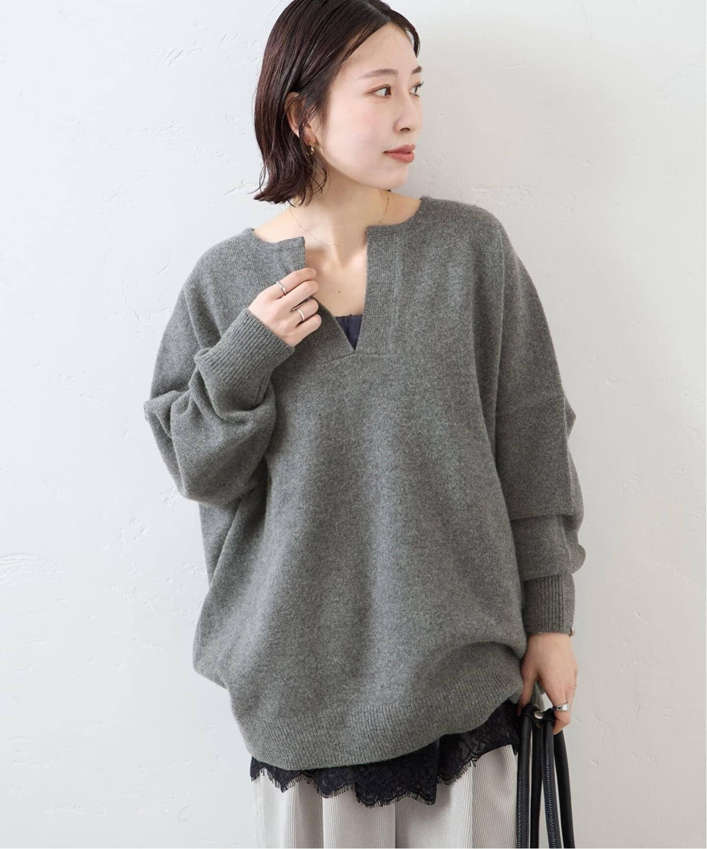 WEB限定追加3》MUSIC カフタンプルオーバー（ニット／セーター