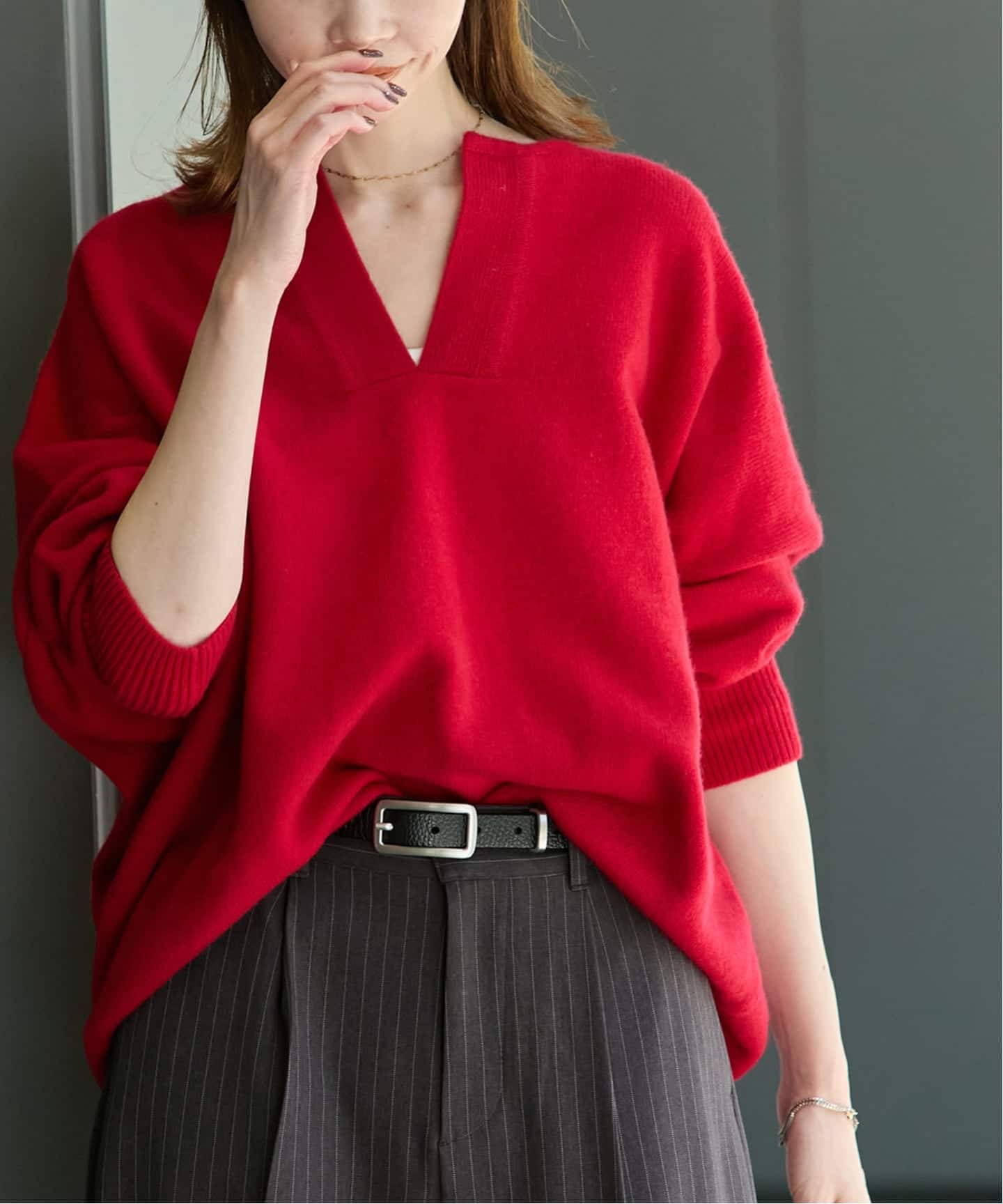 WEB限定追加3》MUSIC カフタンプルオーバー（ニット／セーター