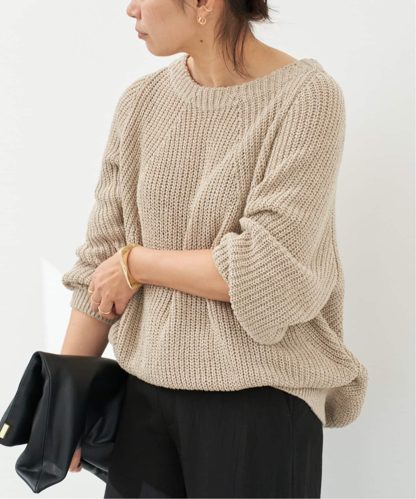 追加 Lily Linen アゼ プルオーバー（ニット／セーター）｜Deuxieme