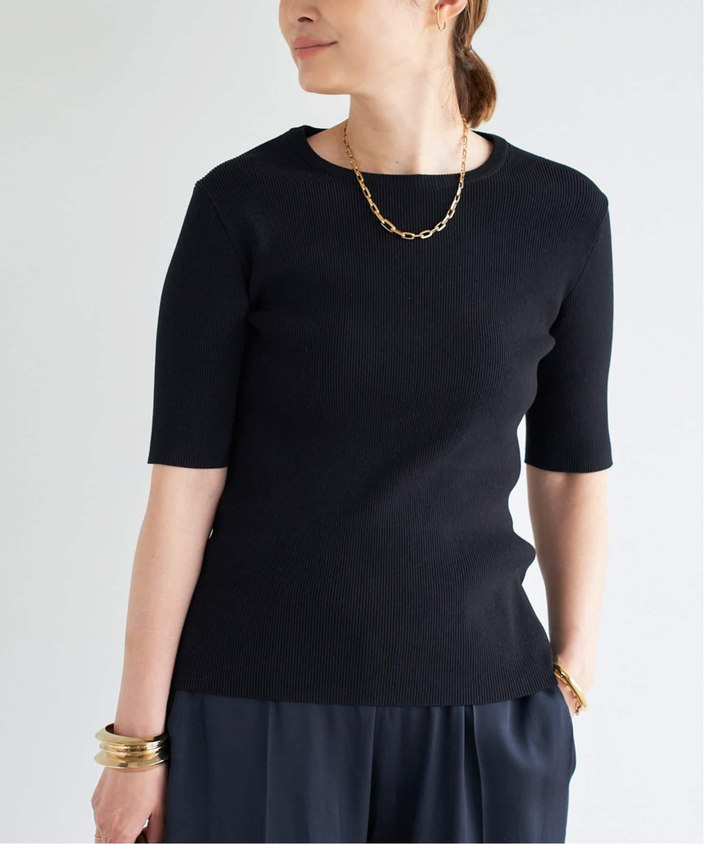 追加 Diner B RIB クルーネックプルオーバー（ニット／セーター