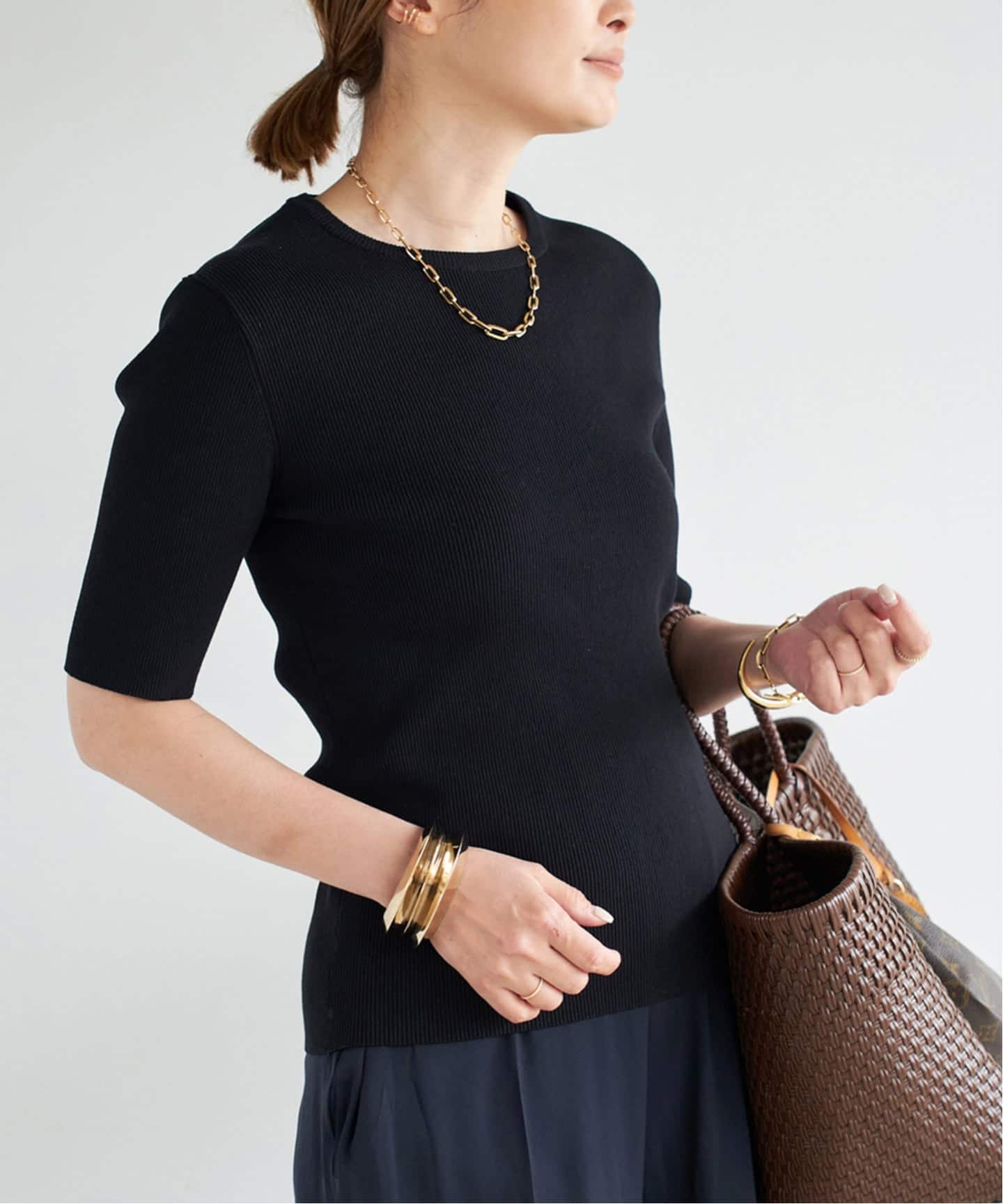 追加 Diner B RIB クルーネックプルオーバー（ニット／セーター