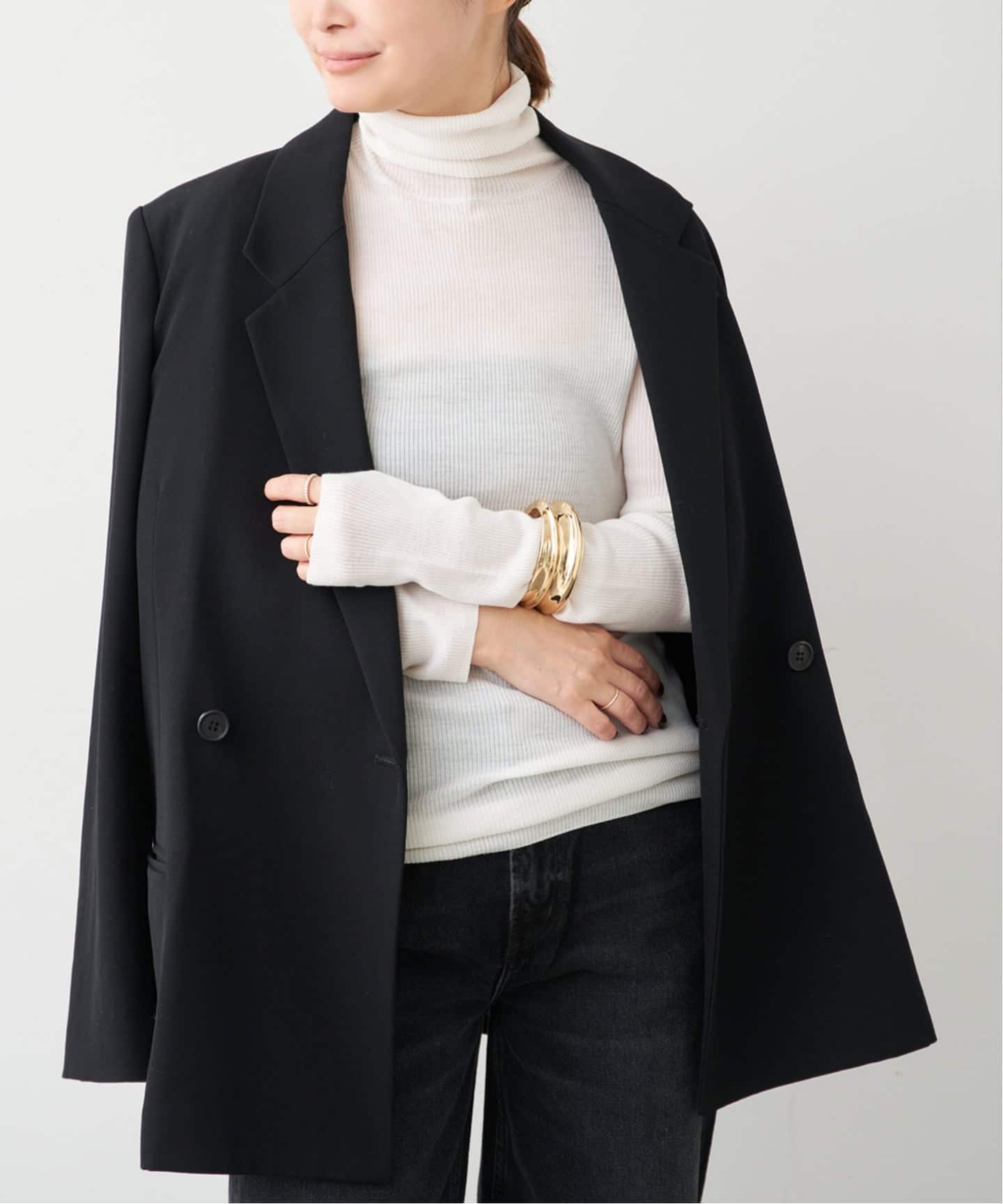 Wool Sheer Rib タートルネック プルオーバー（ニット／セーター