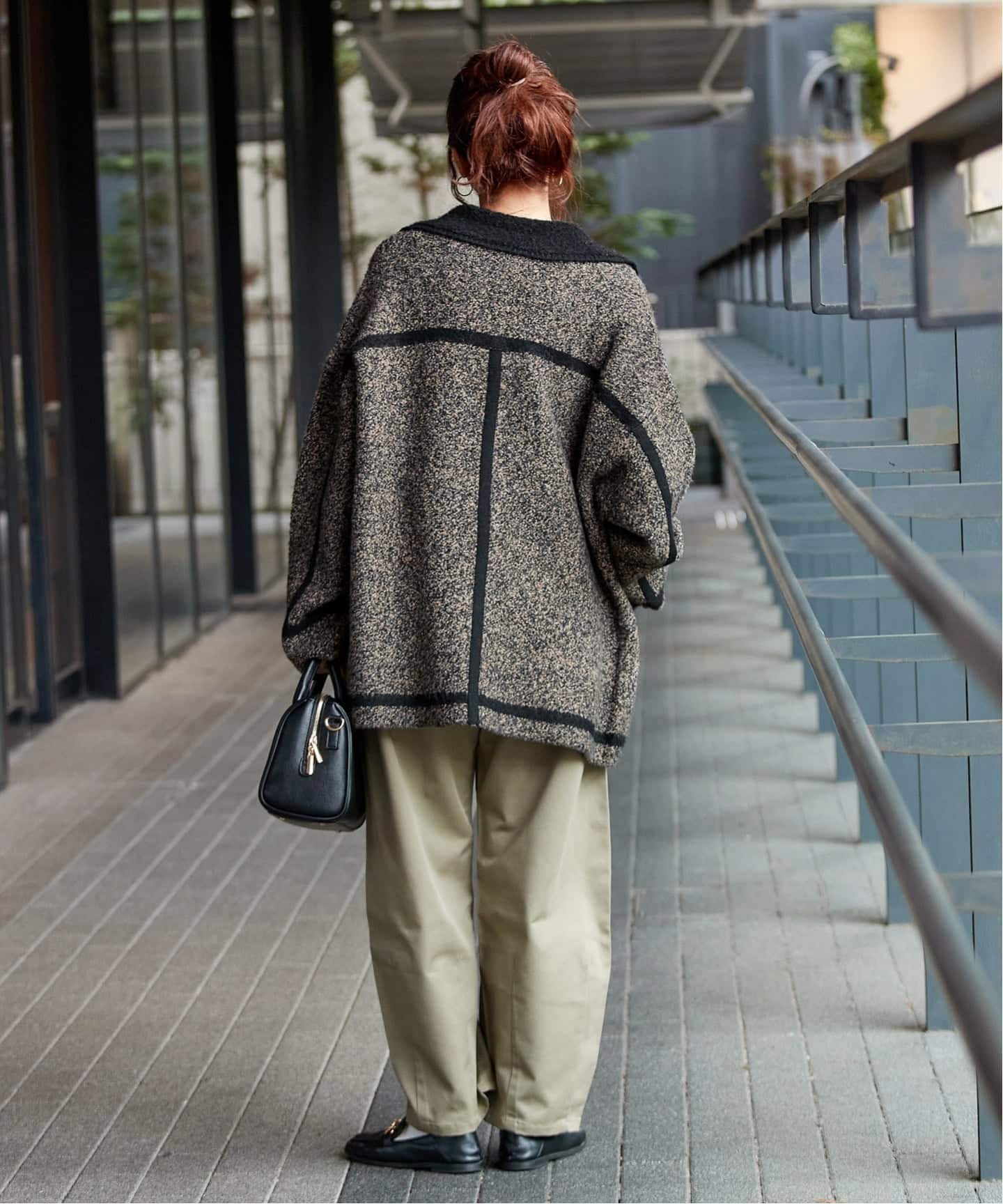 手洗い可 / ツイード調パイルニットジャケット（カーディガン）｜B.C