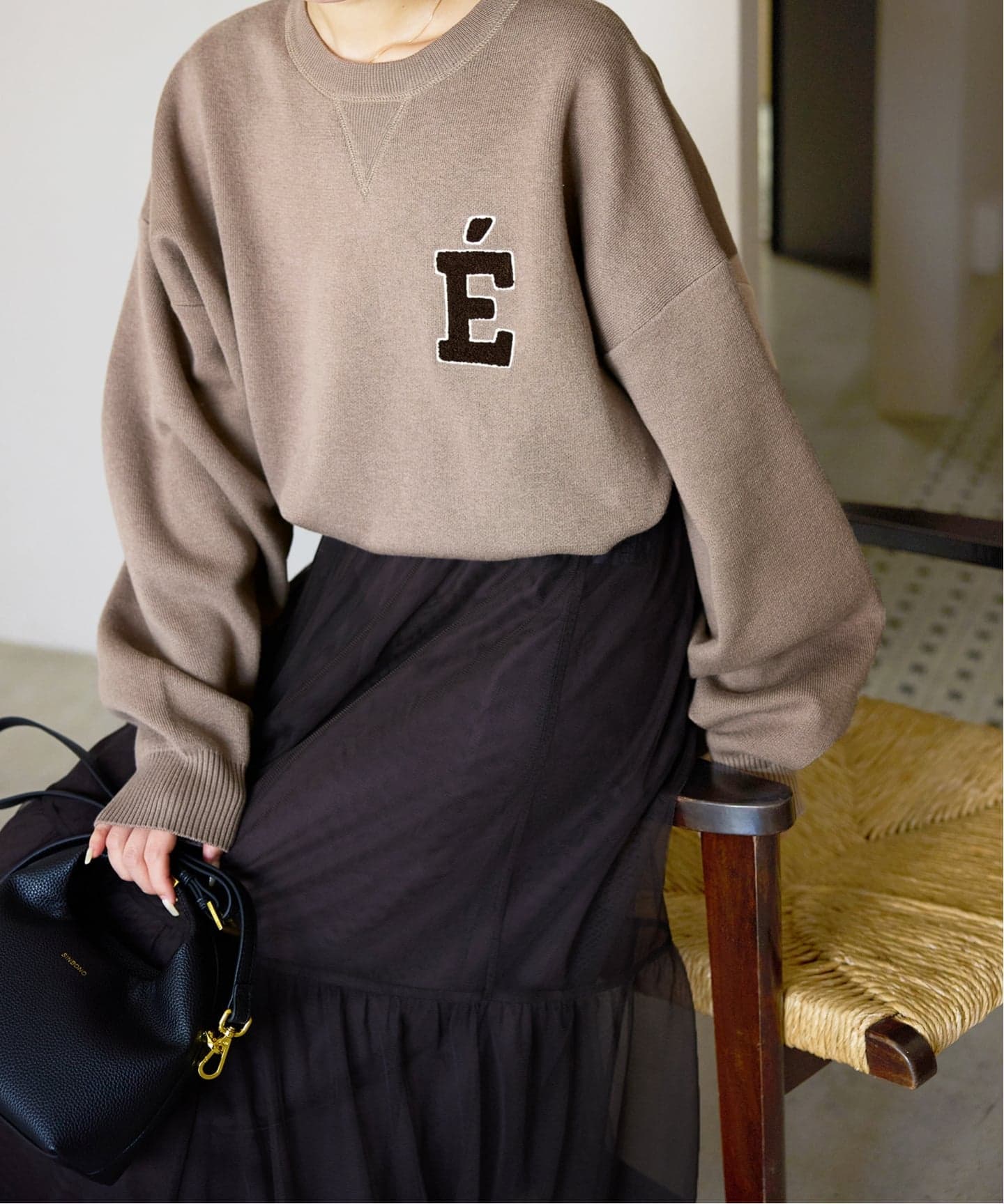 WEB限定カラー有り/追加》サガラ刺繍スウェットライクニット（ニット