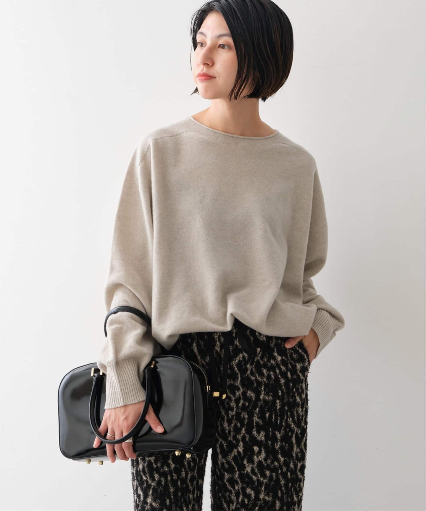 追加》CHESSルーズボートネックプルオーバー（ニット／セーター