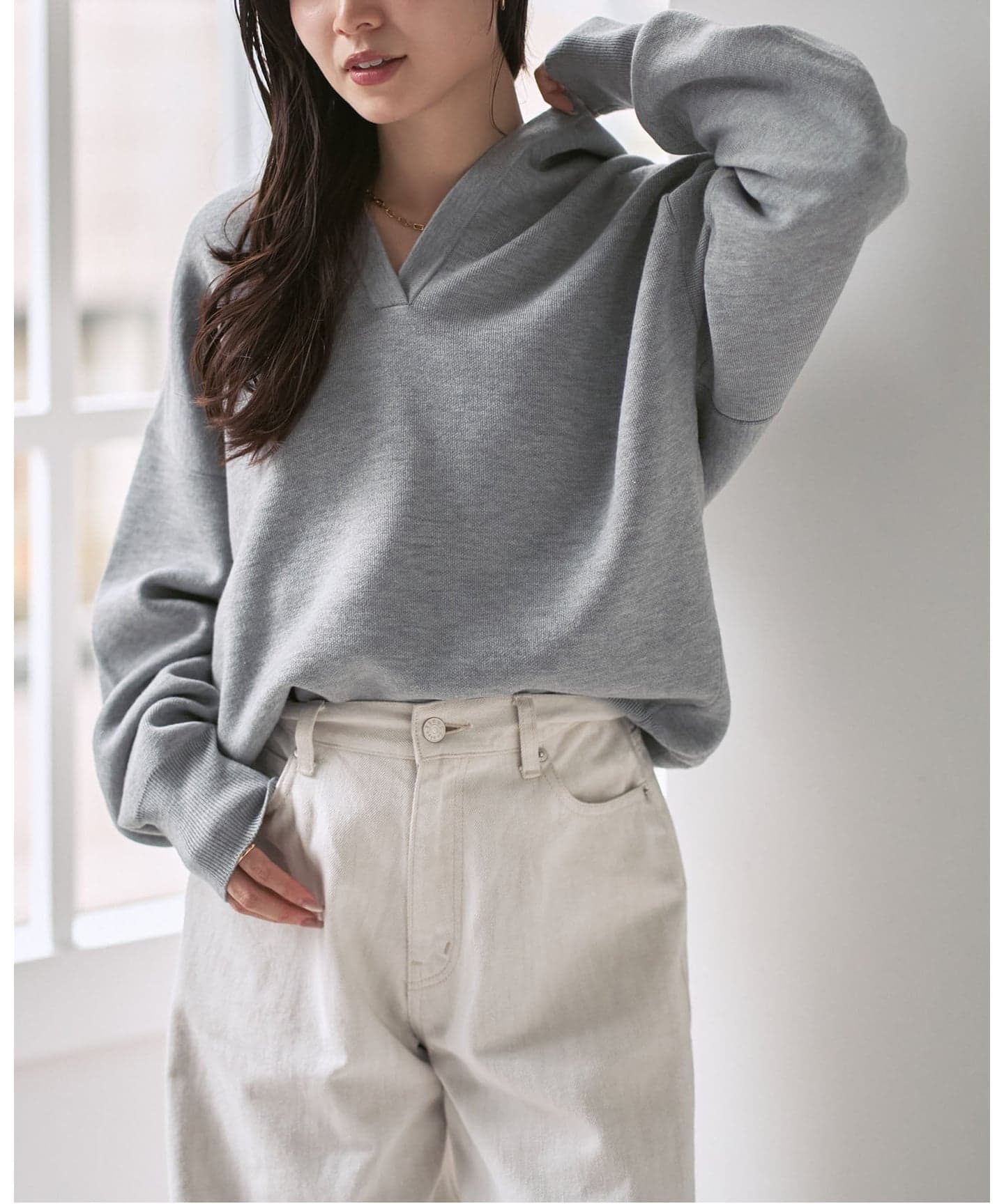 追加》接結タック編みフードプルオーバー（ニット／セーター）｜NOBLE