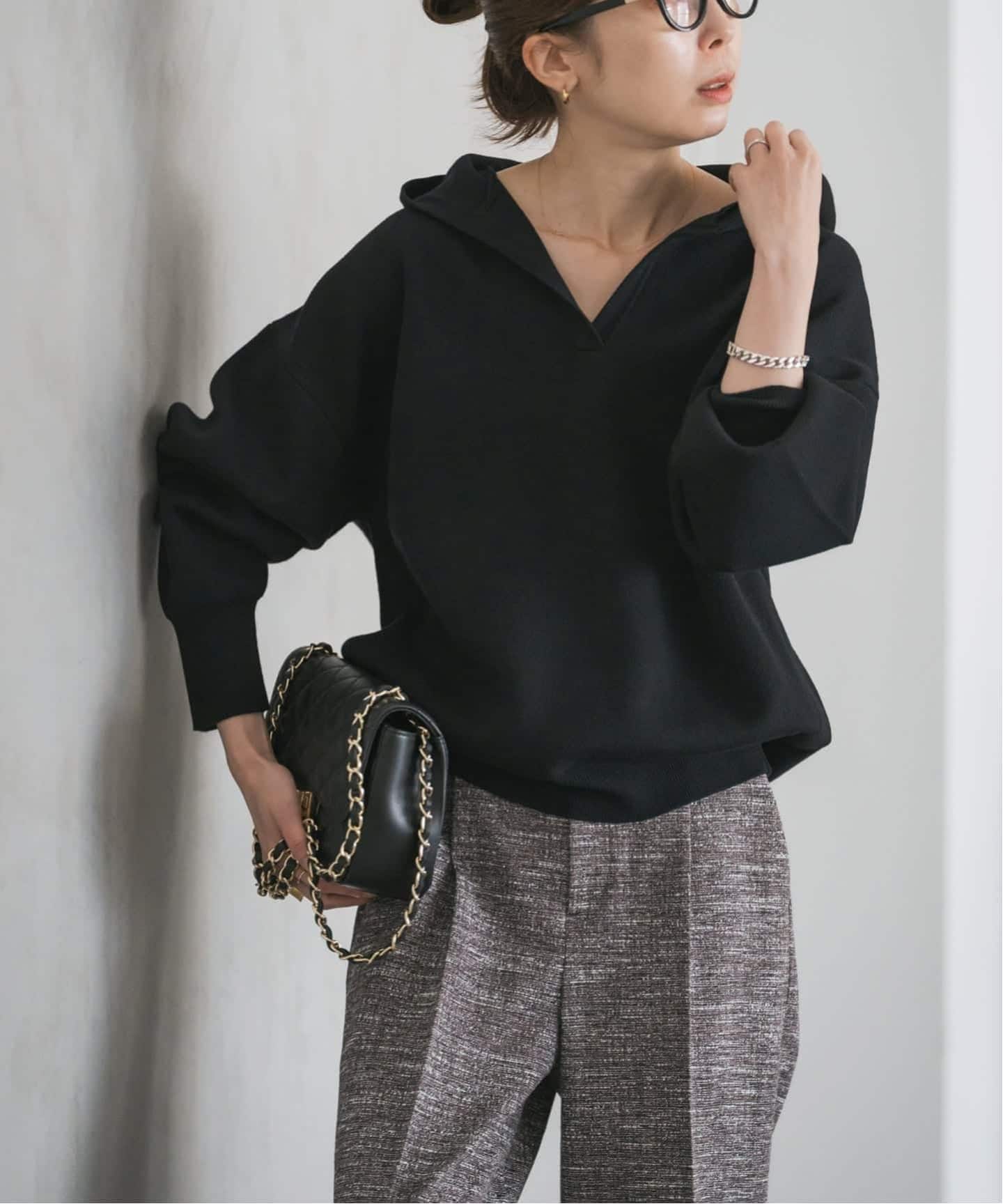 追加》接結タック編みフードプルオーバー2（ニット／セーター）｜NOBLE