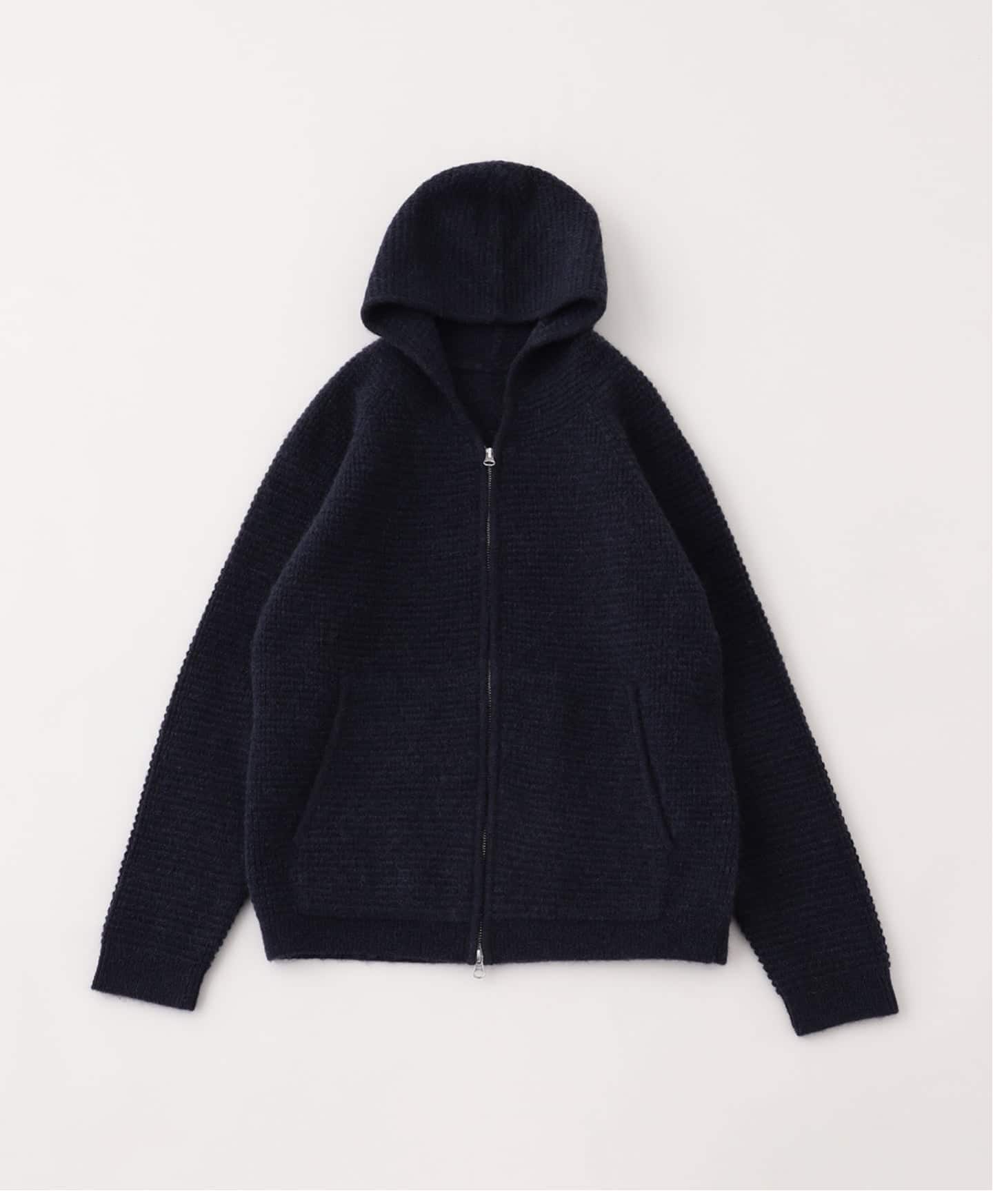 PULP / モヘヤブレンドニット ジップアップフードカーディガン