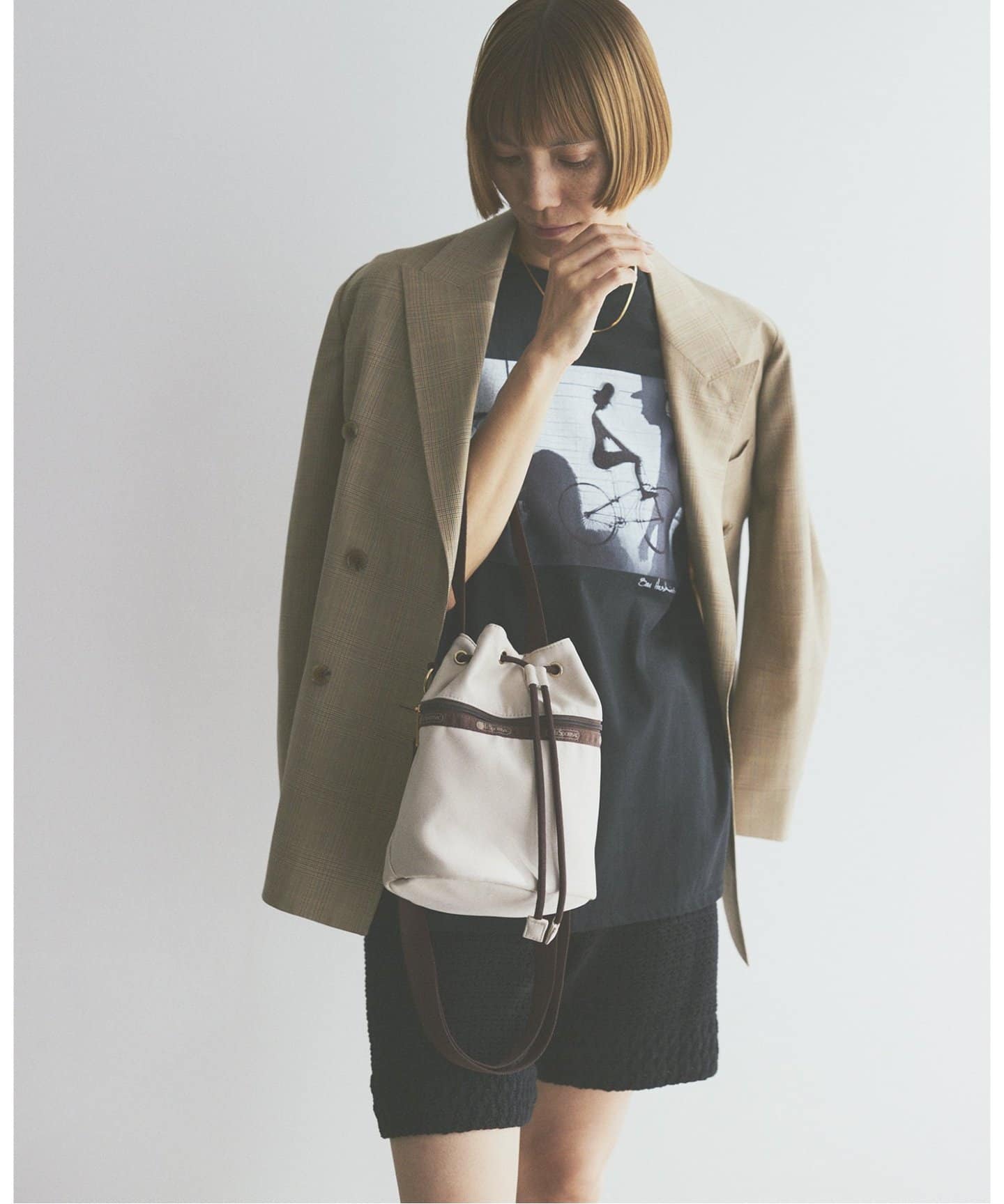 LeSportsac/レスポートサック × IENA ENFANT Drawstring Bucket Bag