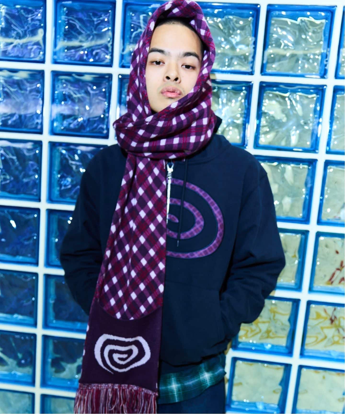 SOL soonerorlater / スーナーオアレイター EX PLAID KNIT SCARF