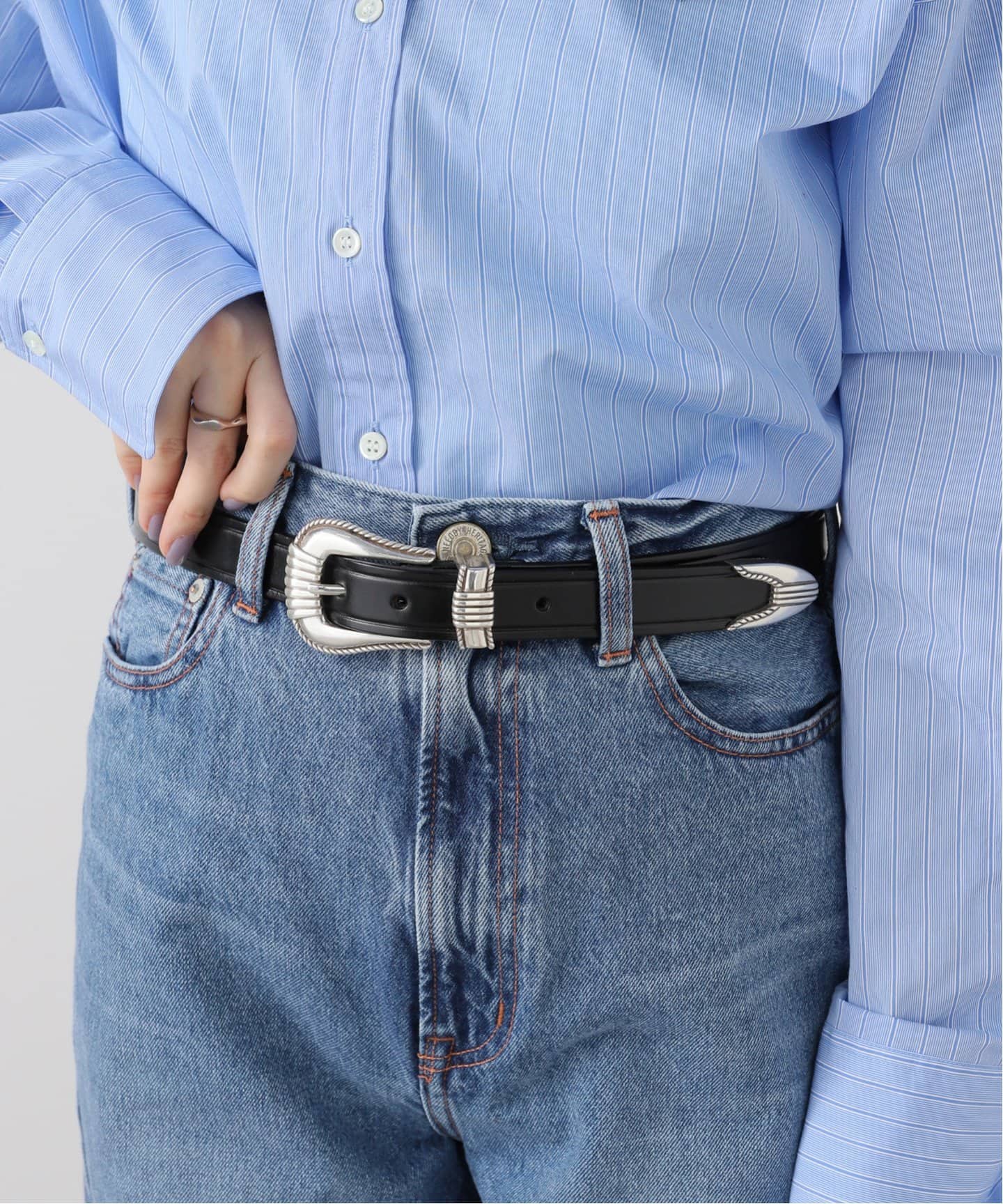 TORY LEATHER/トリーレザー 3-PIECE Silver Buckle Belt（ベルト