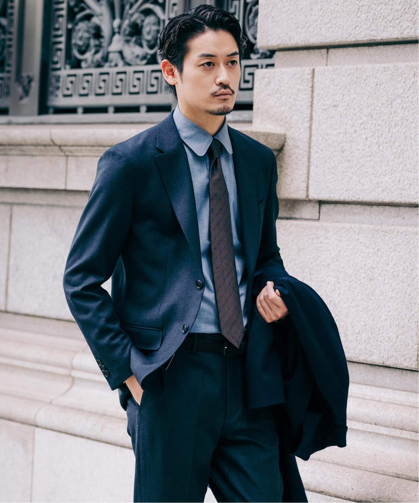 SUPER 120's ウールサキソニー 2ボタン ジャケット【セットアップ着用