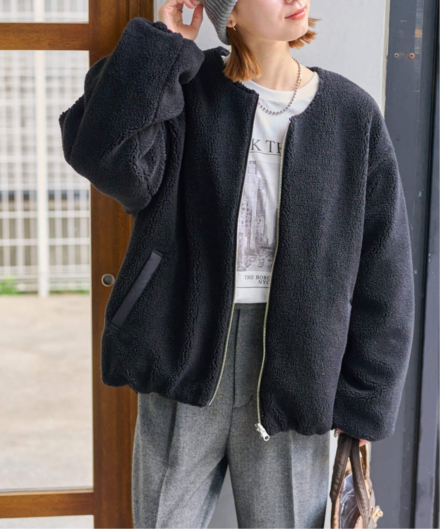 WEB限定》リバーシブルボアブルゾン（ボア・フリース）｜JOURNAL