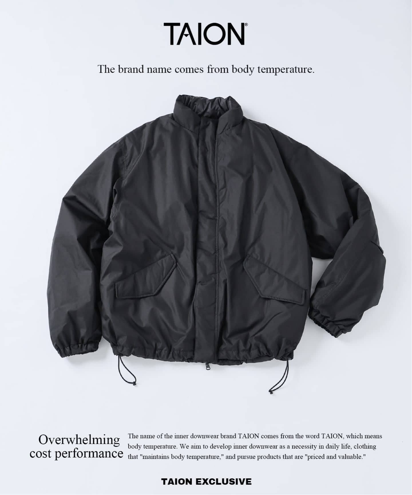 WEB限定》TAION / タイオン 別注 リバーシブル ショートモッズ ダウン