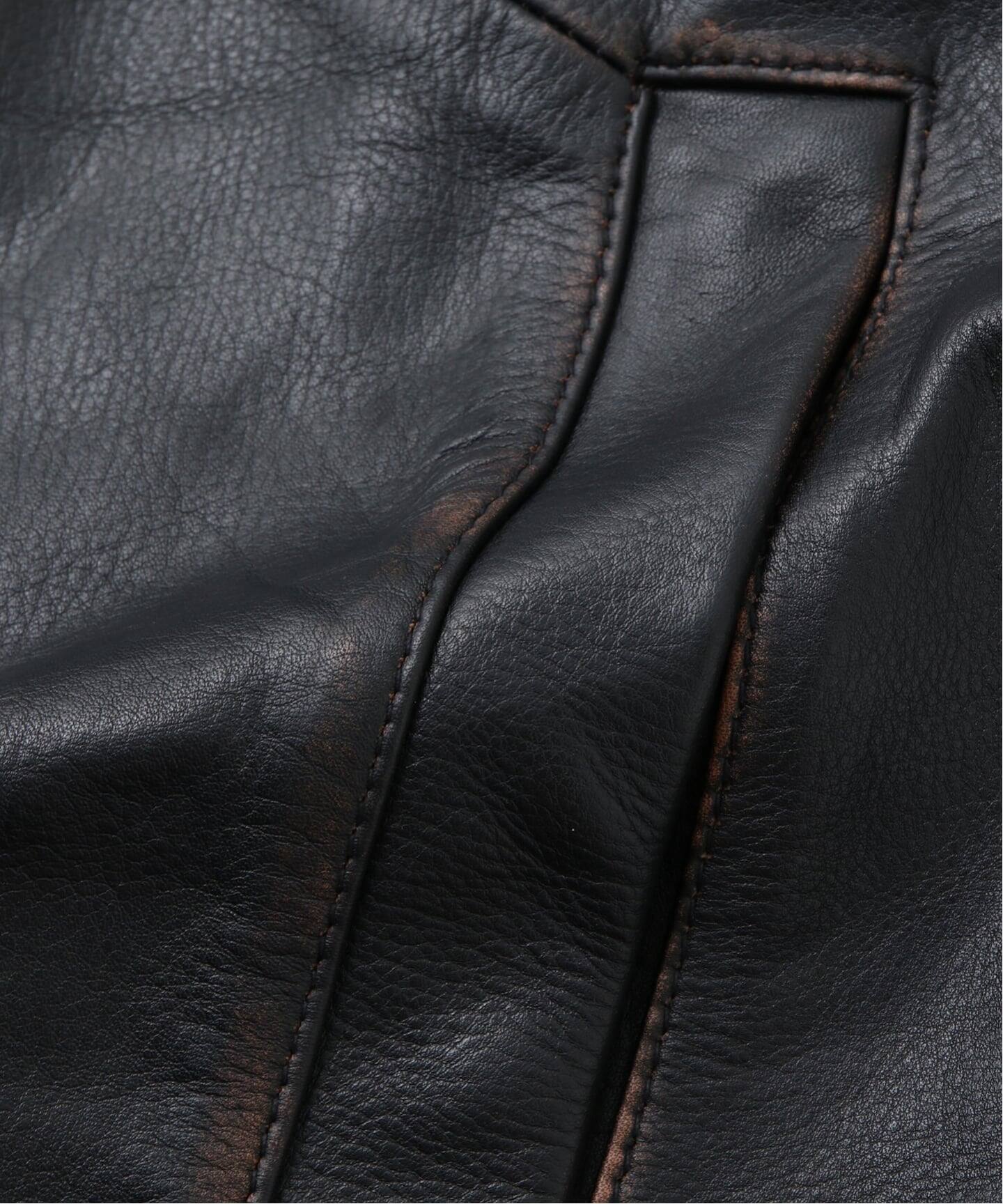 CCU × WISM別注 COMFORTABLE SWINGTOP JACKET COW（レザージャケット