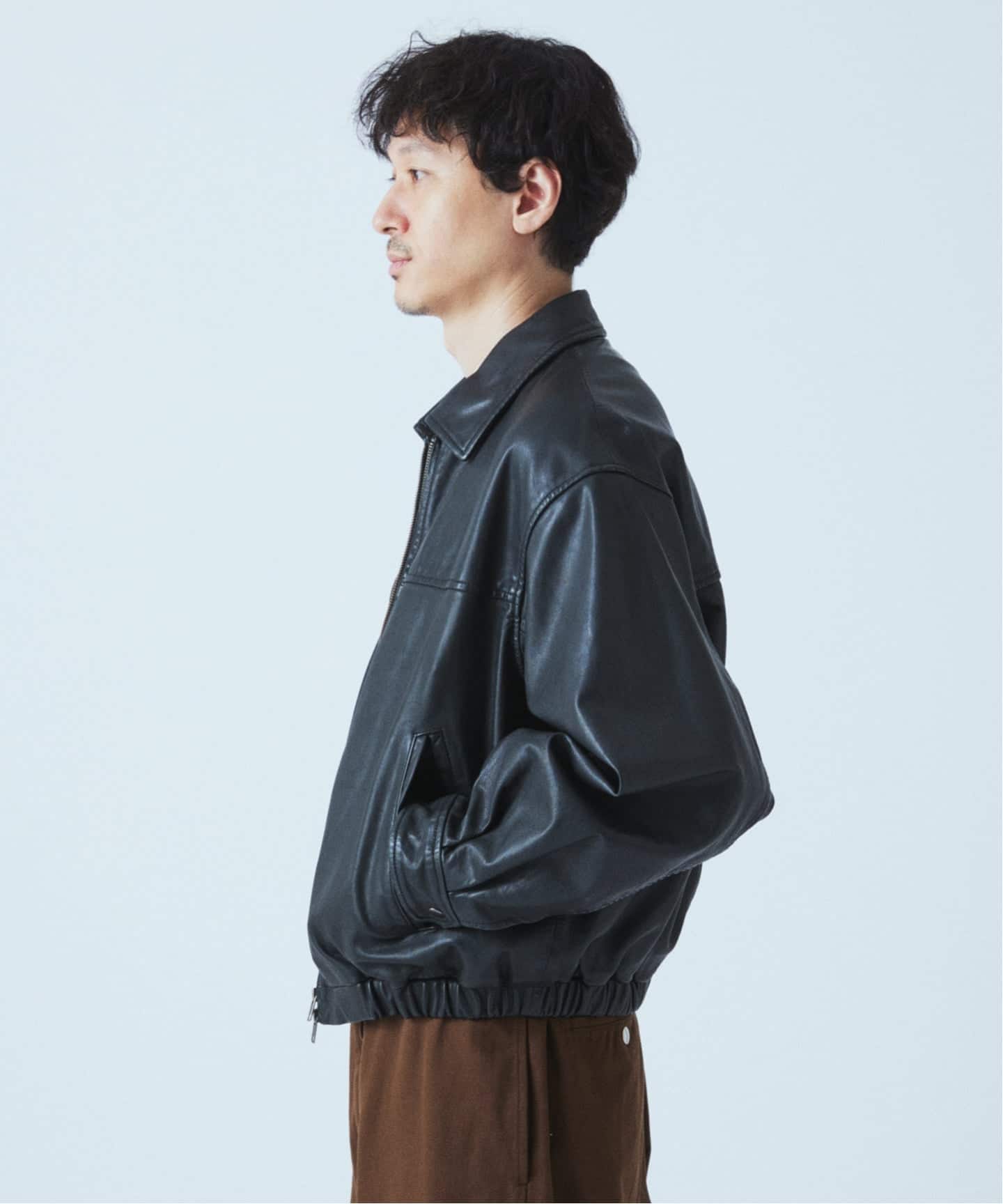 シープ レザー ウォッシュド ジップ ブルゾン（レザージャケット