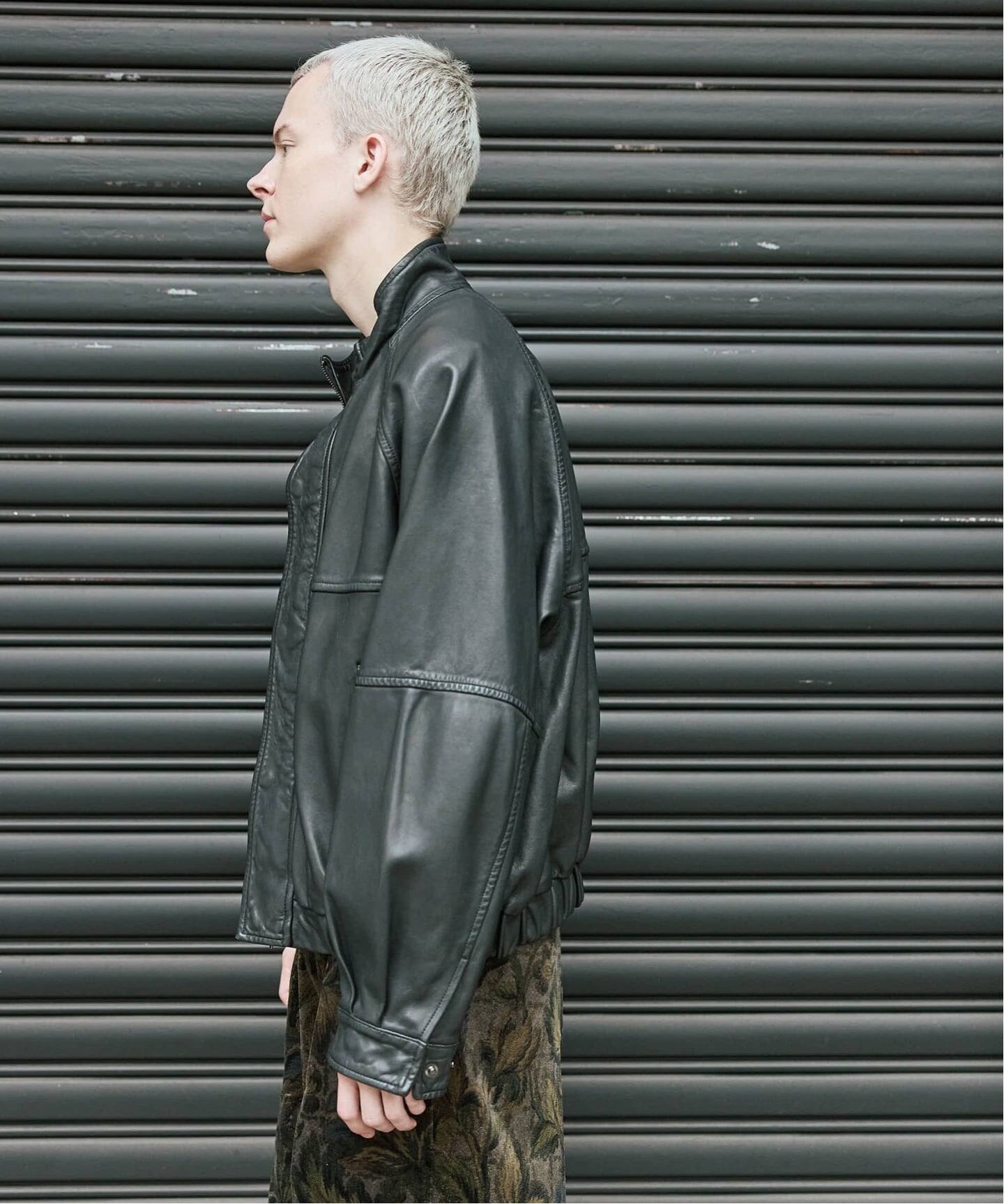 シープ レザー ウォッシュド スタンド ブルゾン（レザージャケット