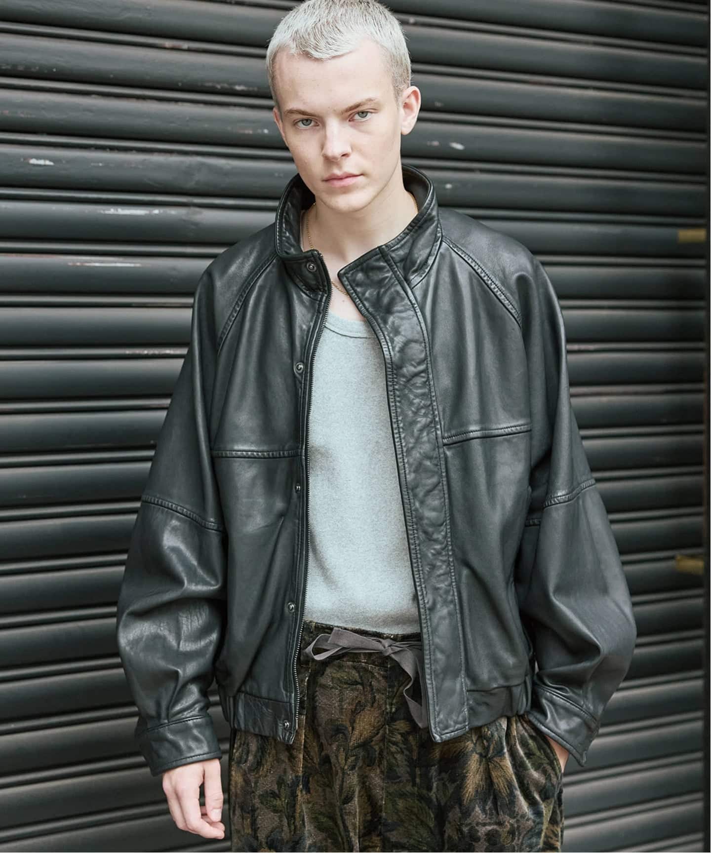 シープ レザー ウォッシュド スタンド ブルゾン（レザージャケット