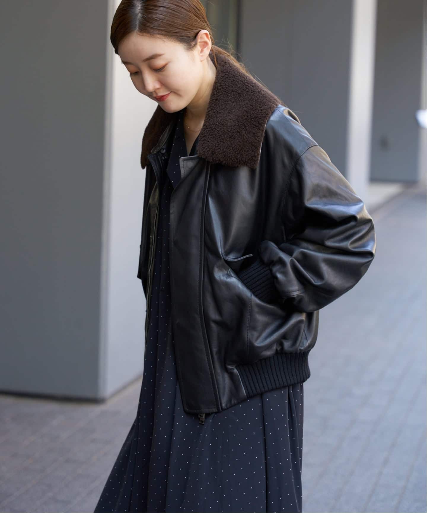 シープスキンジップブルゾン（レザージャケット）｜IENA（イエナ）の