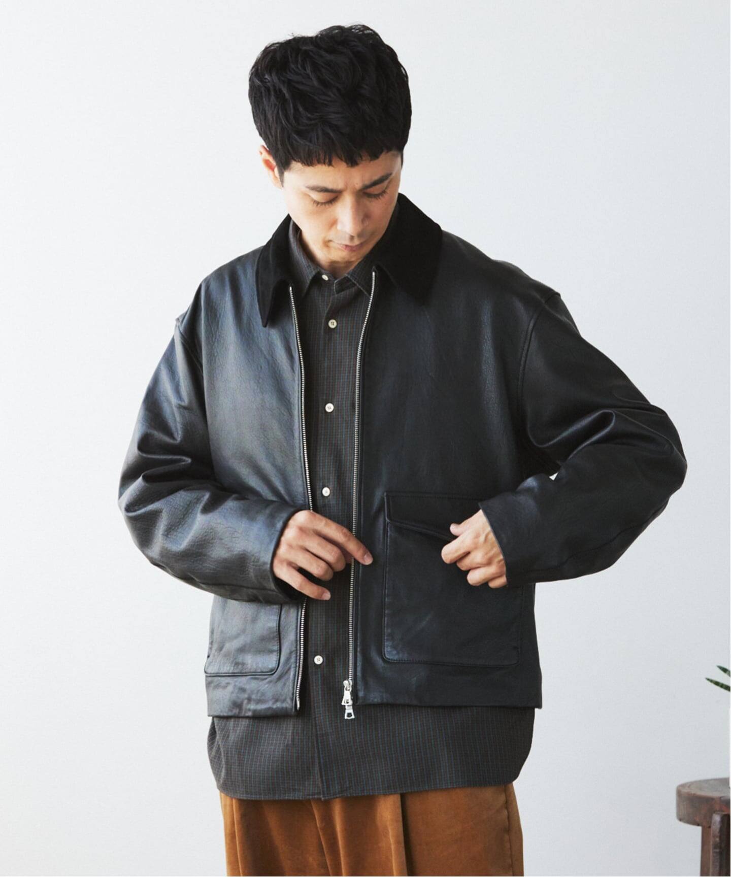 LA BOUCLE (ラブークル) LAMB LEATHER FLIGHT ジャケット（レザー