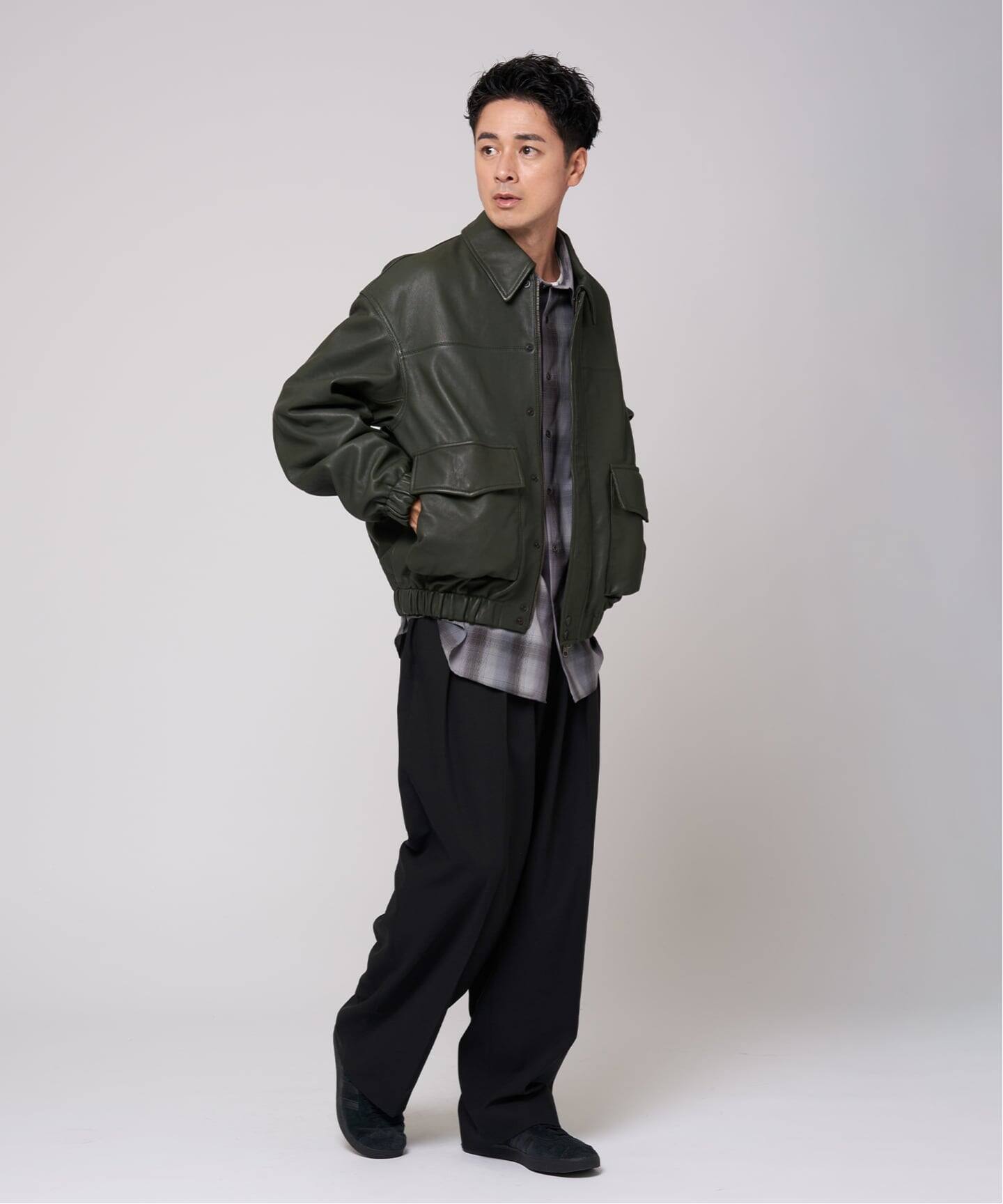 A2 レザーショートブルゾン（レザージャケット）｜EDIFICE