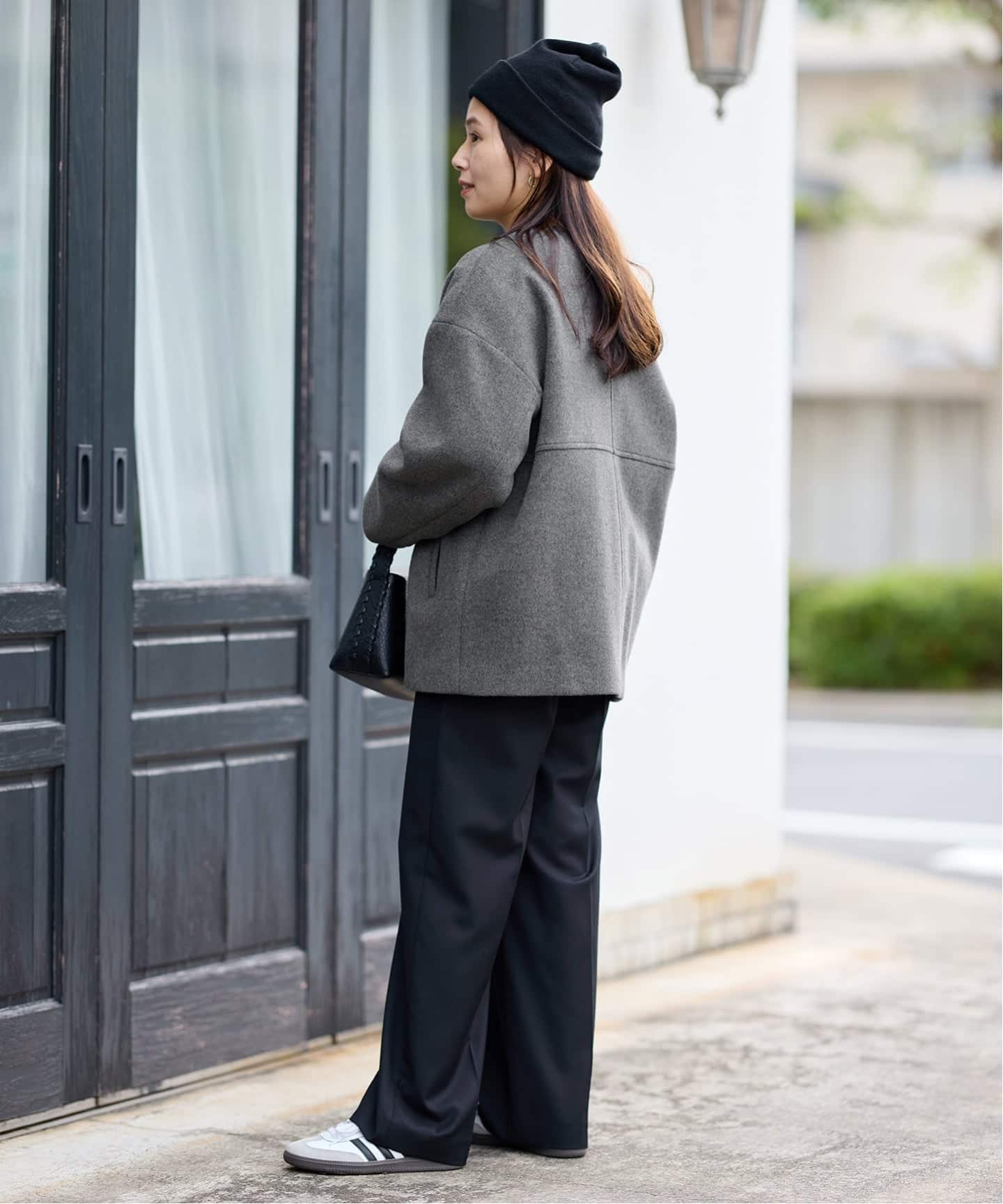 追加4》スーパー140ビーバーノーカラーショートコート（ノーカラー