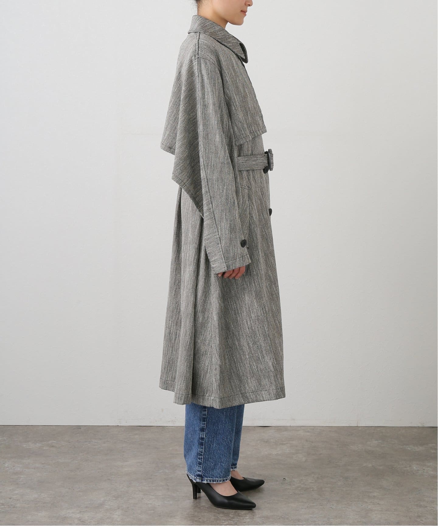 FUMIE TANAKA(フミエタナカ)】cape trench CO：コート（トレンチコート