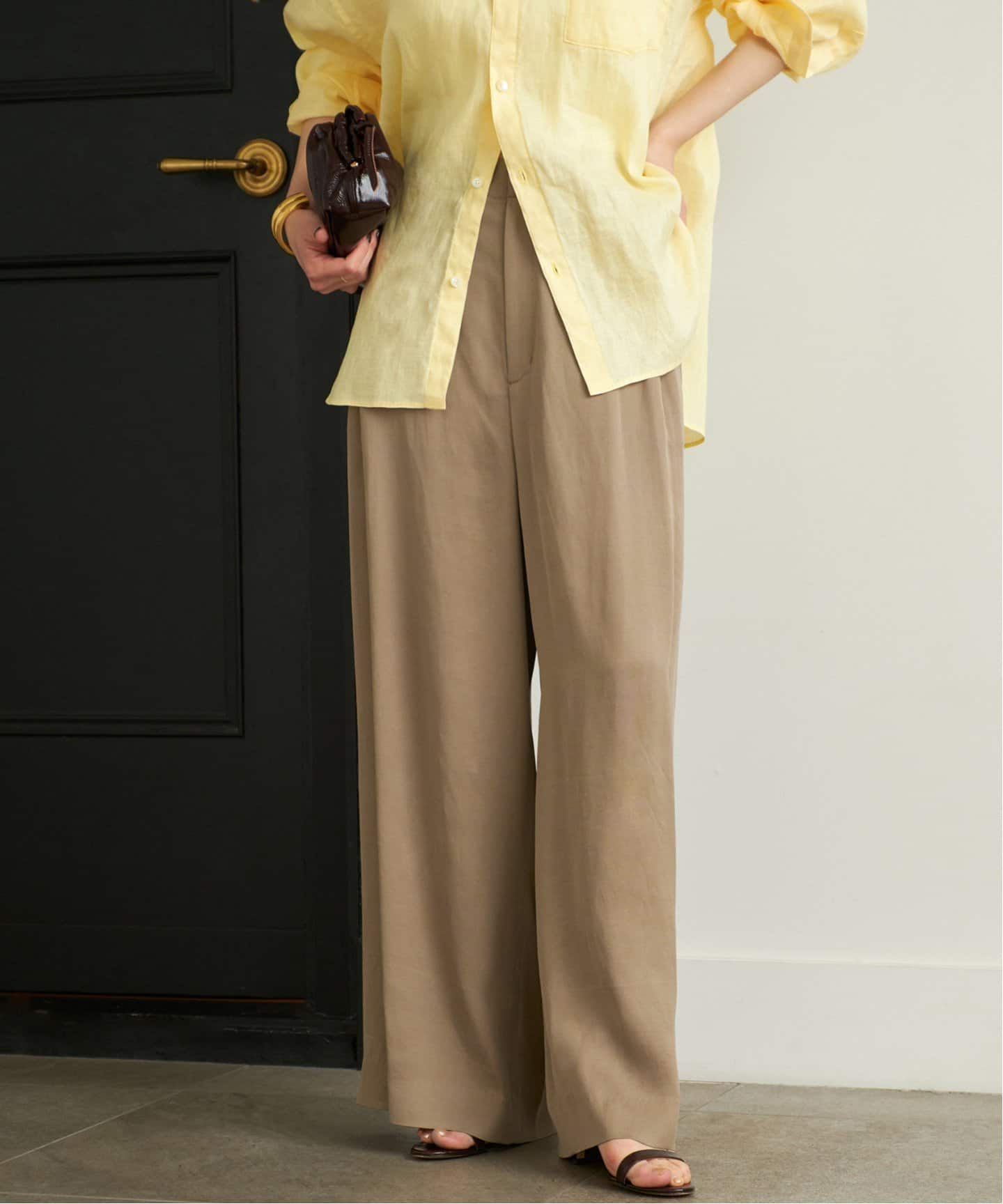 fibril linen 混 フレアパンツ（スラックス）｜Plage（プラージュ）の