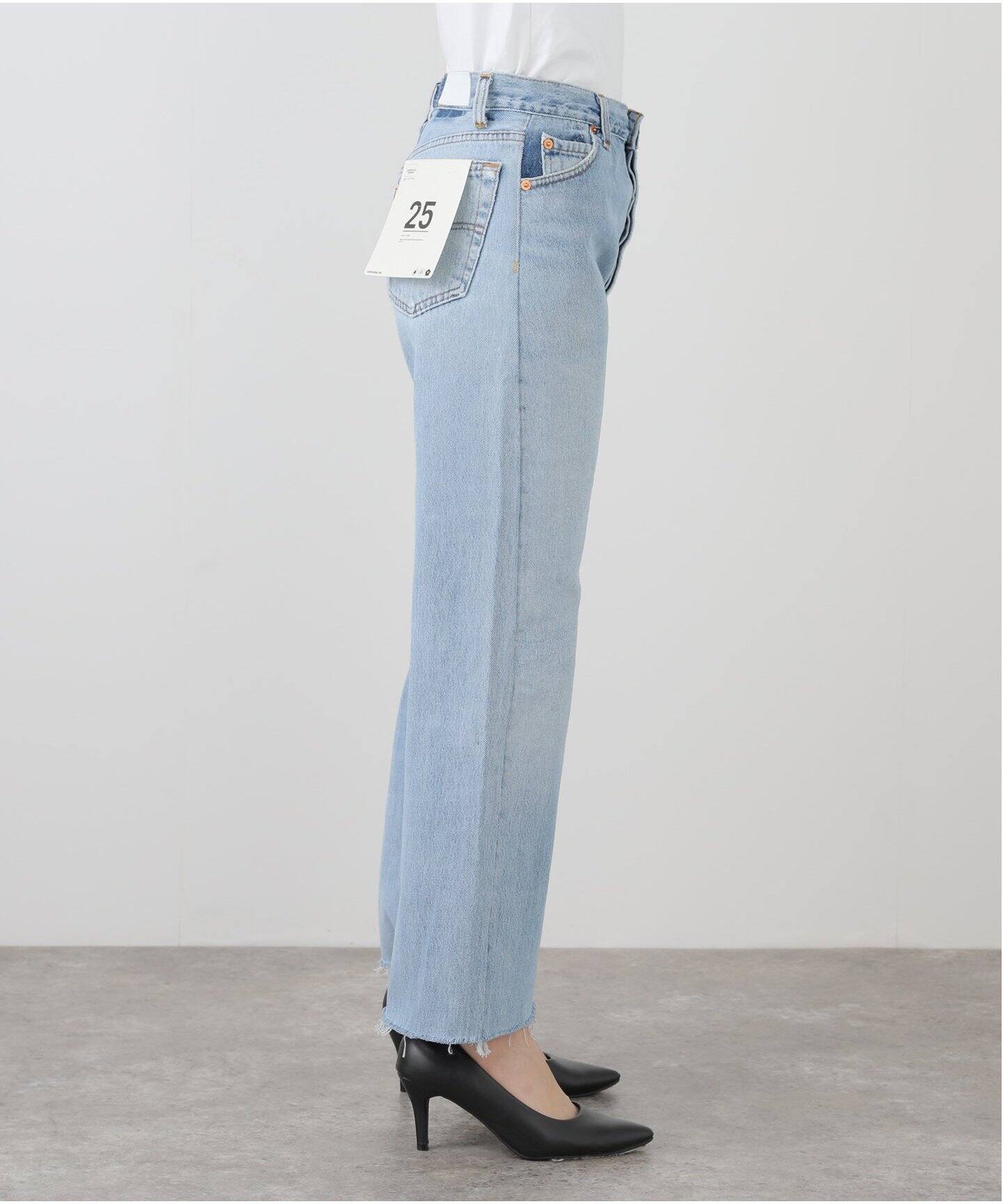 RE/DONE/リダン】HIGH RISE WIDE LEG CROP：デニム（デニムパンツ