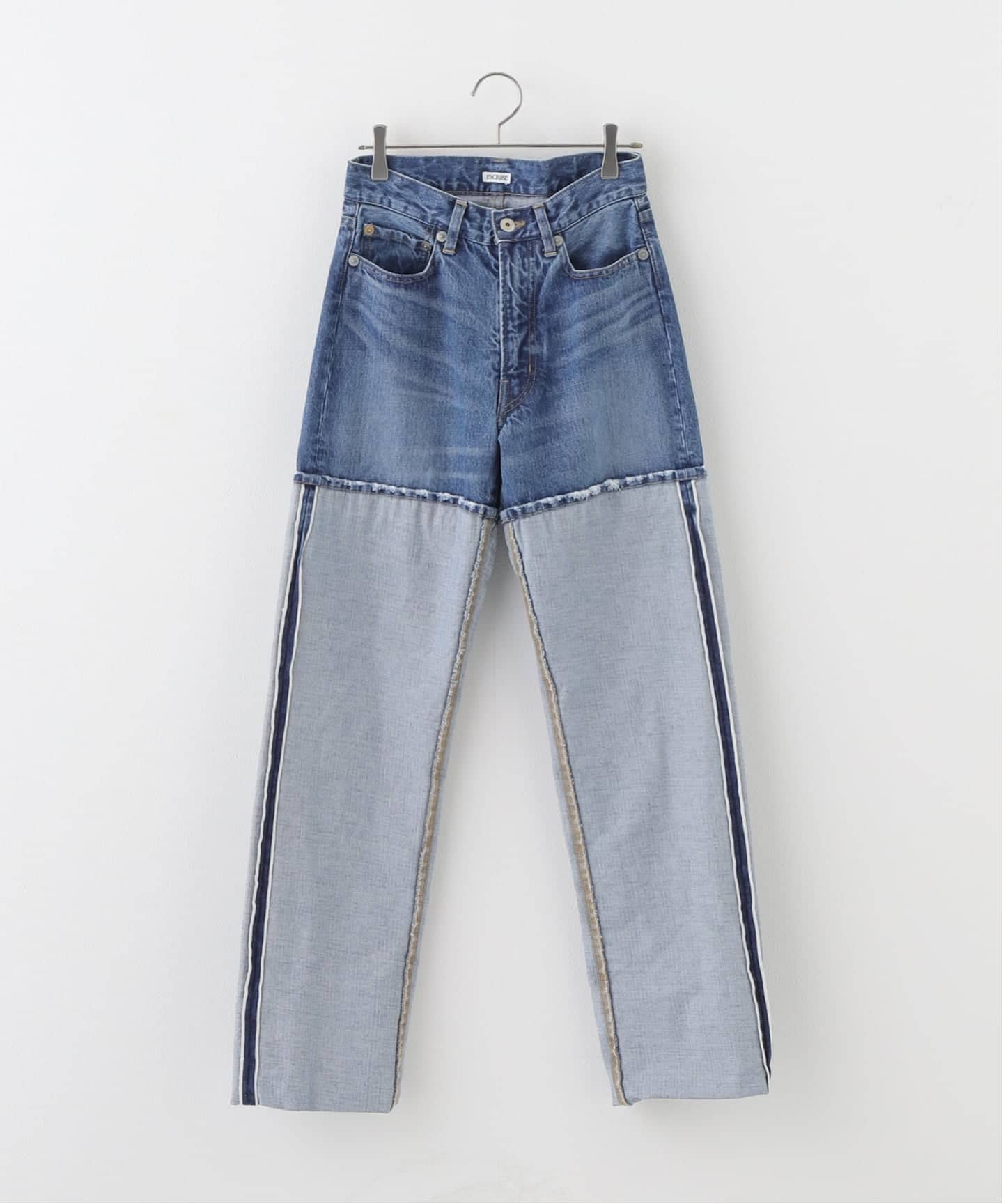 INSCRIRE /アンスクリア】 Wide Roll Up Straight：デニム（デニム