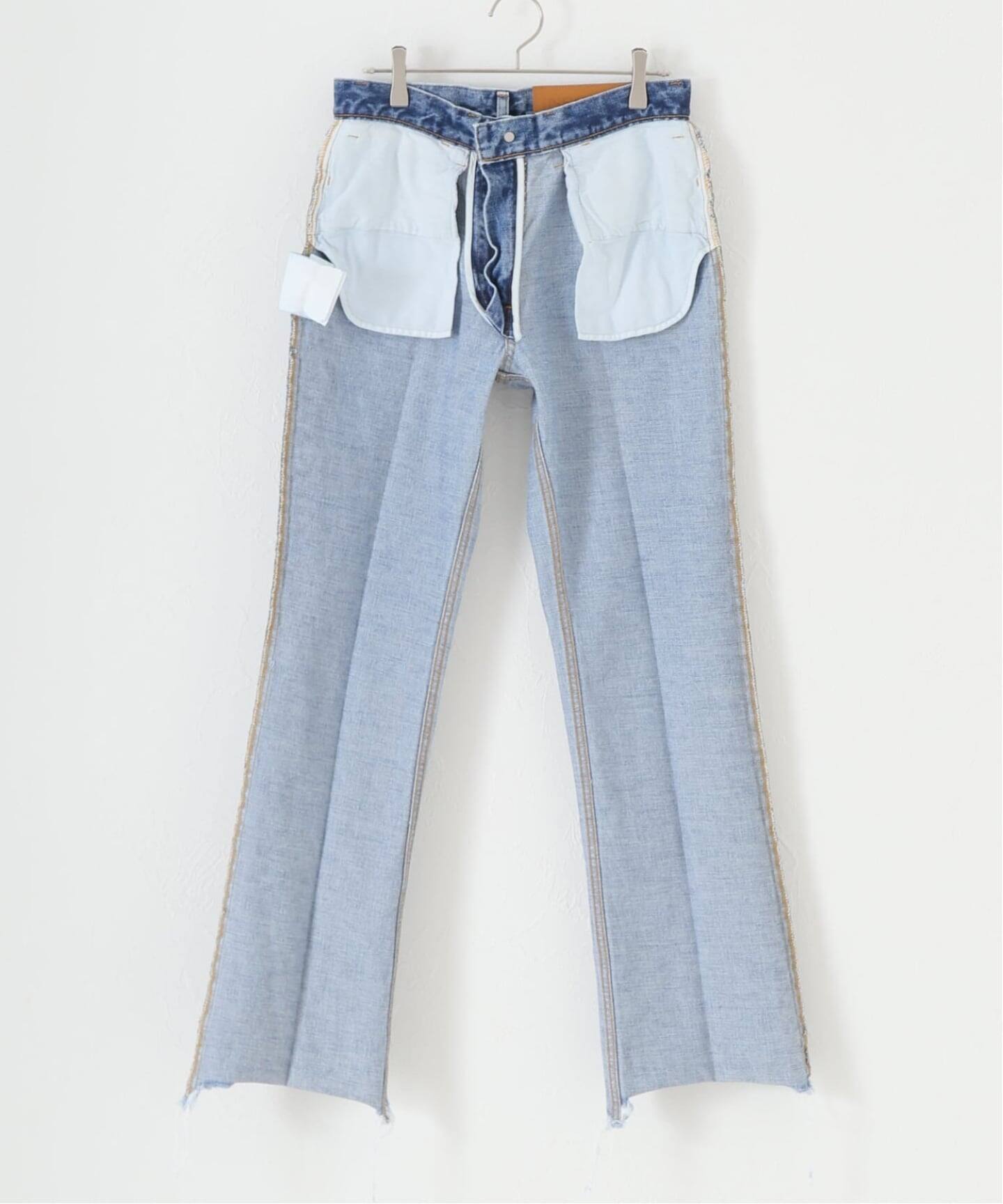 追加》【INSCRIRE /アンスクリア】002 Flare Denim：デニム（デニム