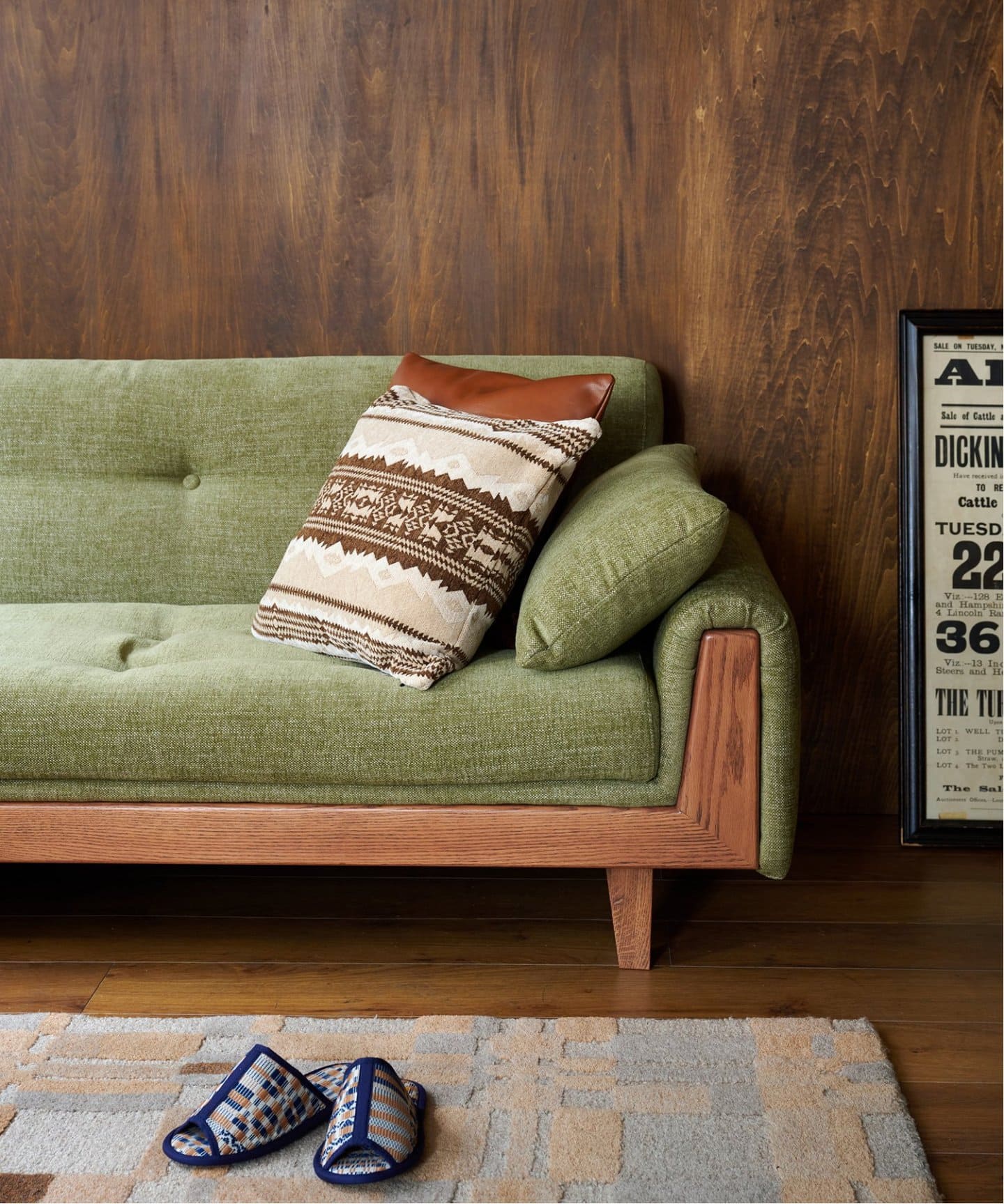 予約》《大型商品》WINDAN SOFA W1720 2nd GREEN ウィンダンソファ