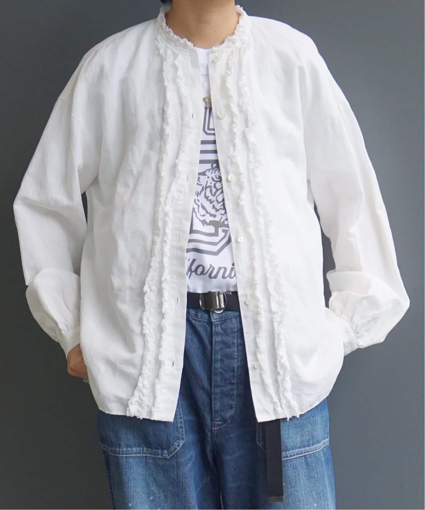 追加》CLシャンブレー フリルブラウス（シャツ／ブラウス）｜journal