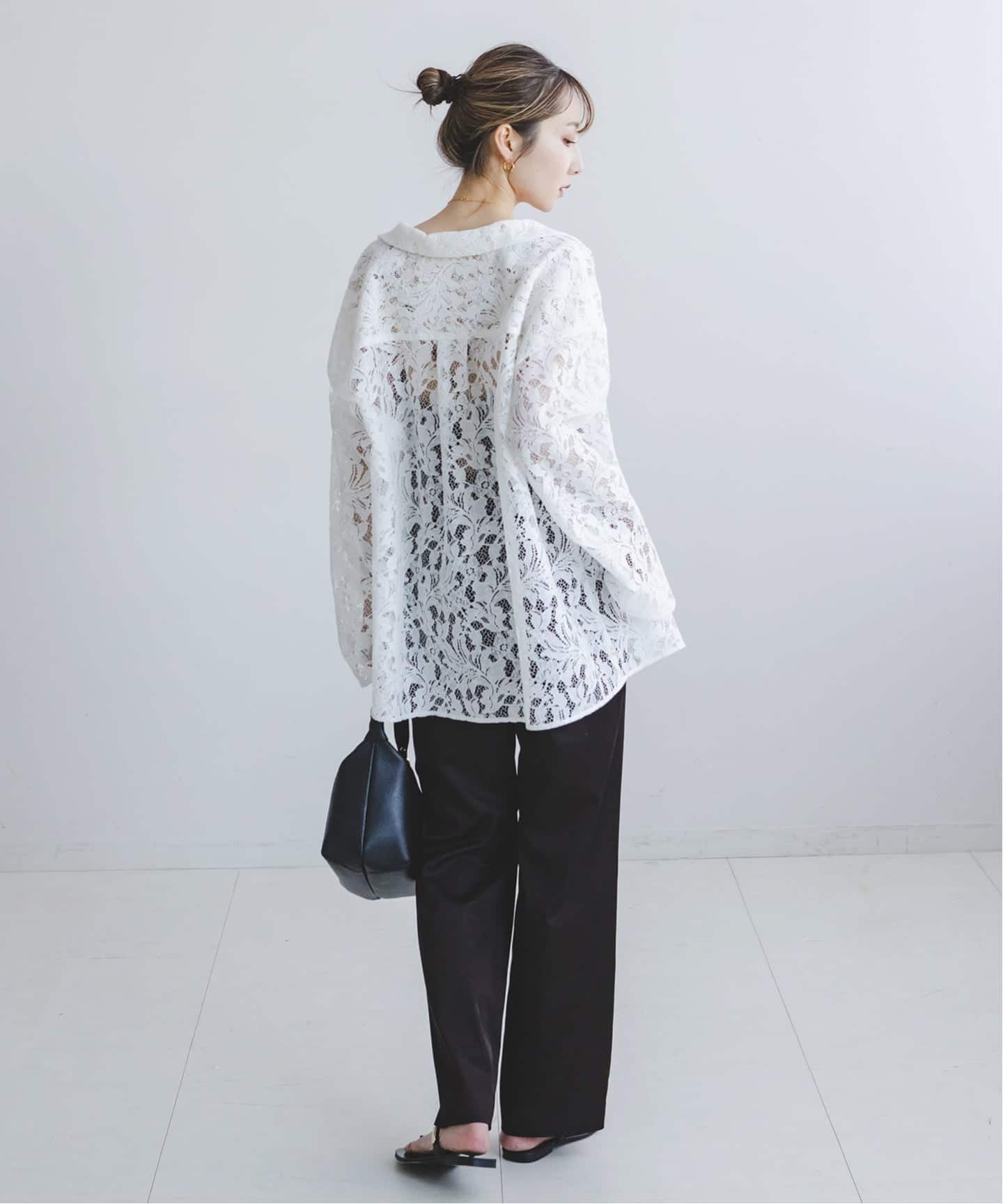 追加予約》ボタニカルレースオープンカラーシャツ（シャツ／ブラウス