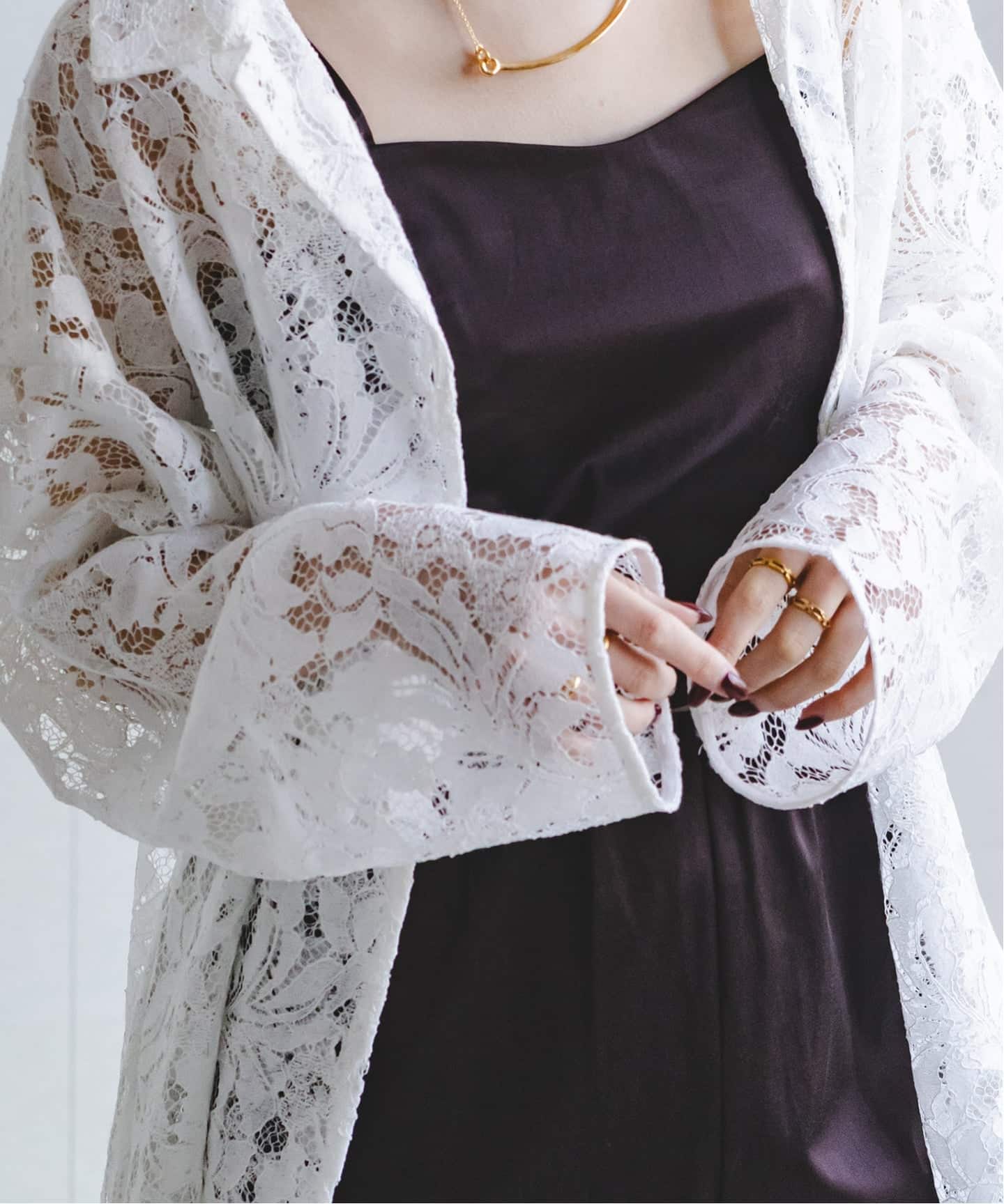 追加予約》ボタニカルレースオープンカラーシャツ（シャツ／ブラウス