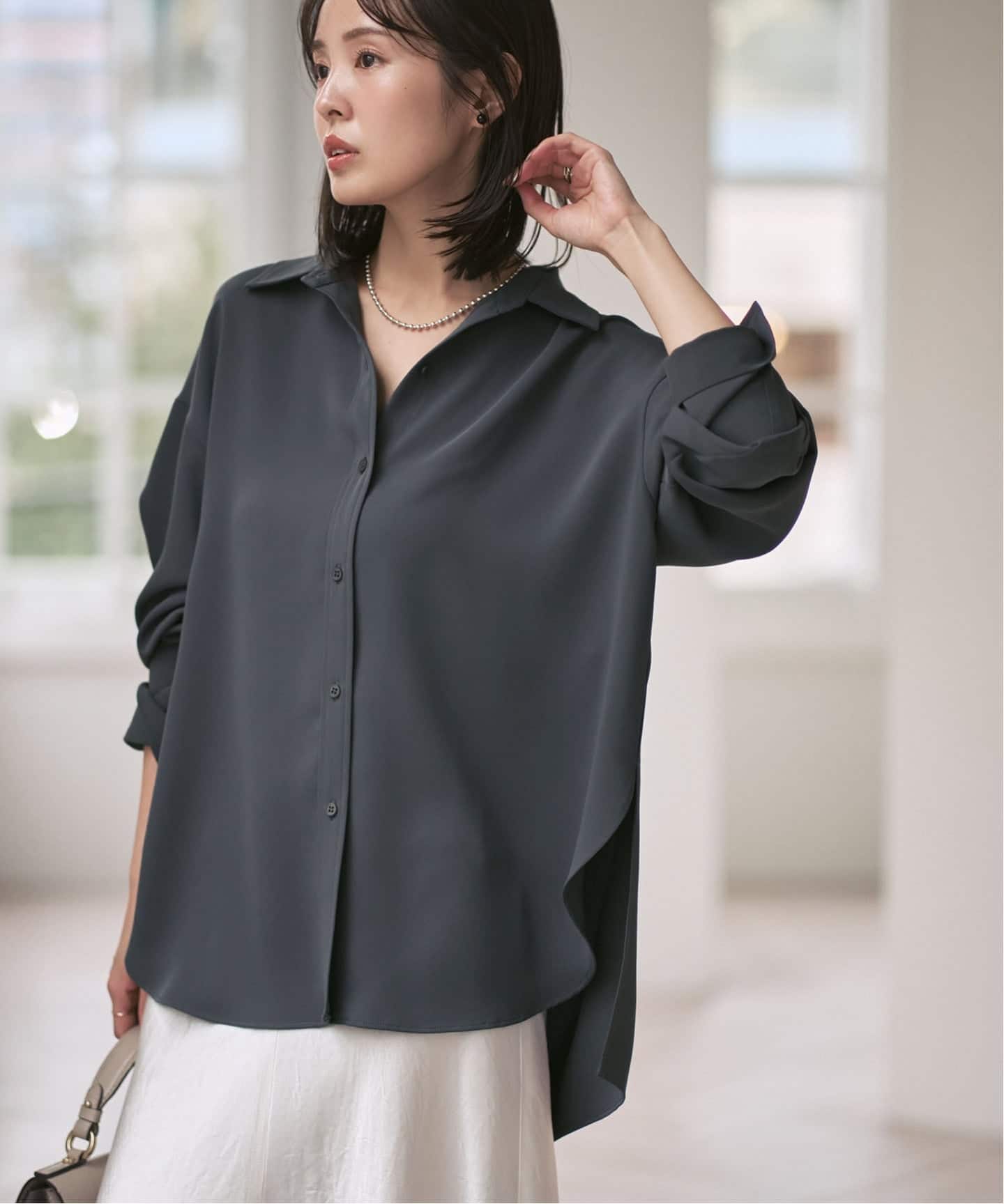 追加》シーズンカラープレーンシャツ（シャツ／ブラウス）｜NOBLE