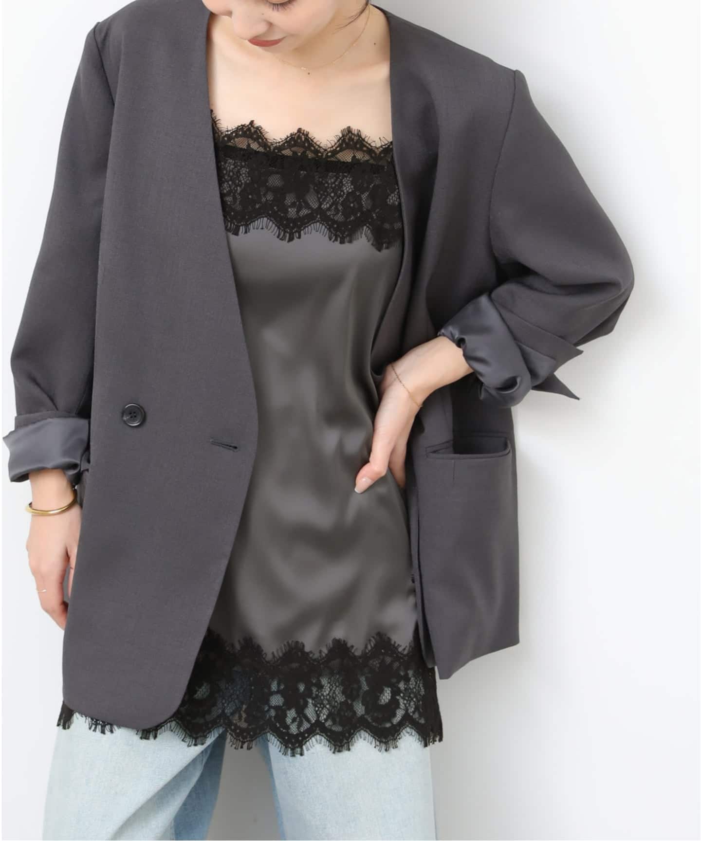 追加》サテンレースキャミソール（キャミソール）｜JOURNAL STANDARD