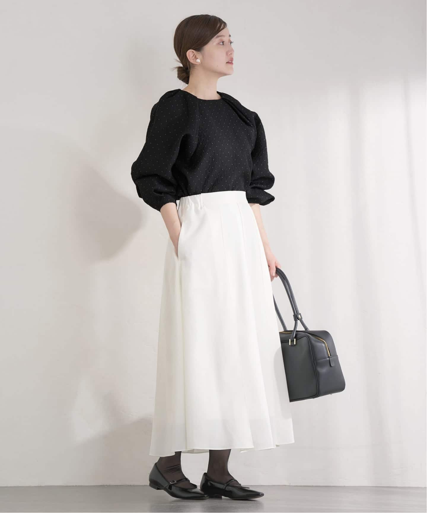 &NAVY オーガンジージャガードタックブラウス（シャツ／ブラウス