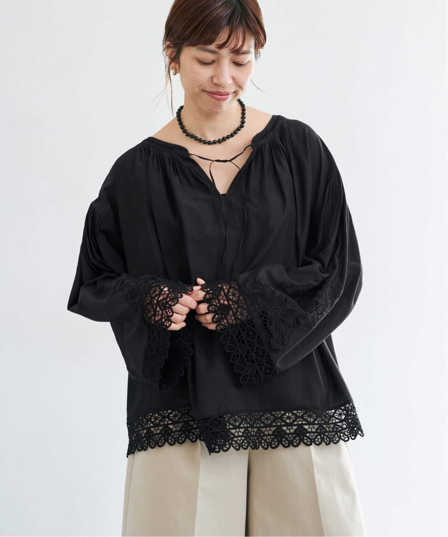 予約》カットワークレースブラウス（シャツ／ブラウス）｜IENA（イエナ