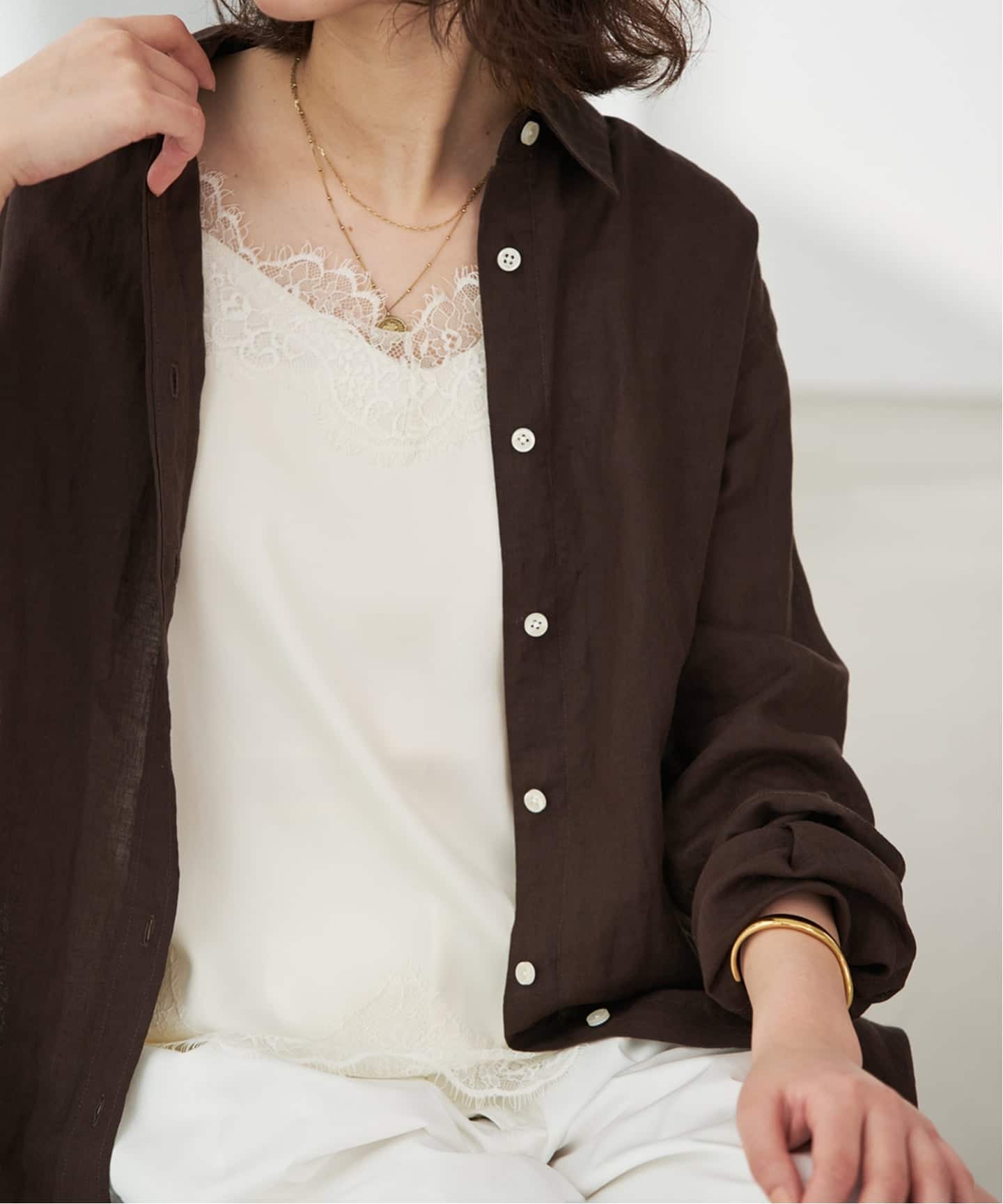 追加2予約》サテンレースキャミソール（キャミソール）｜SLOBE IENA