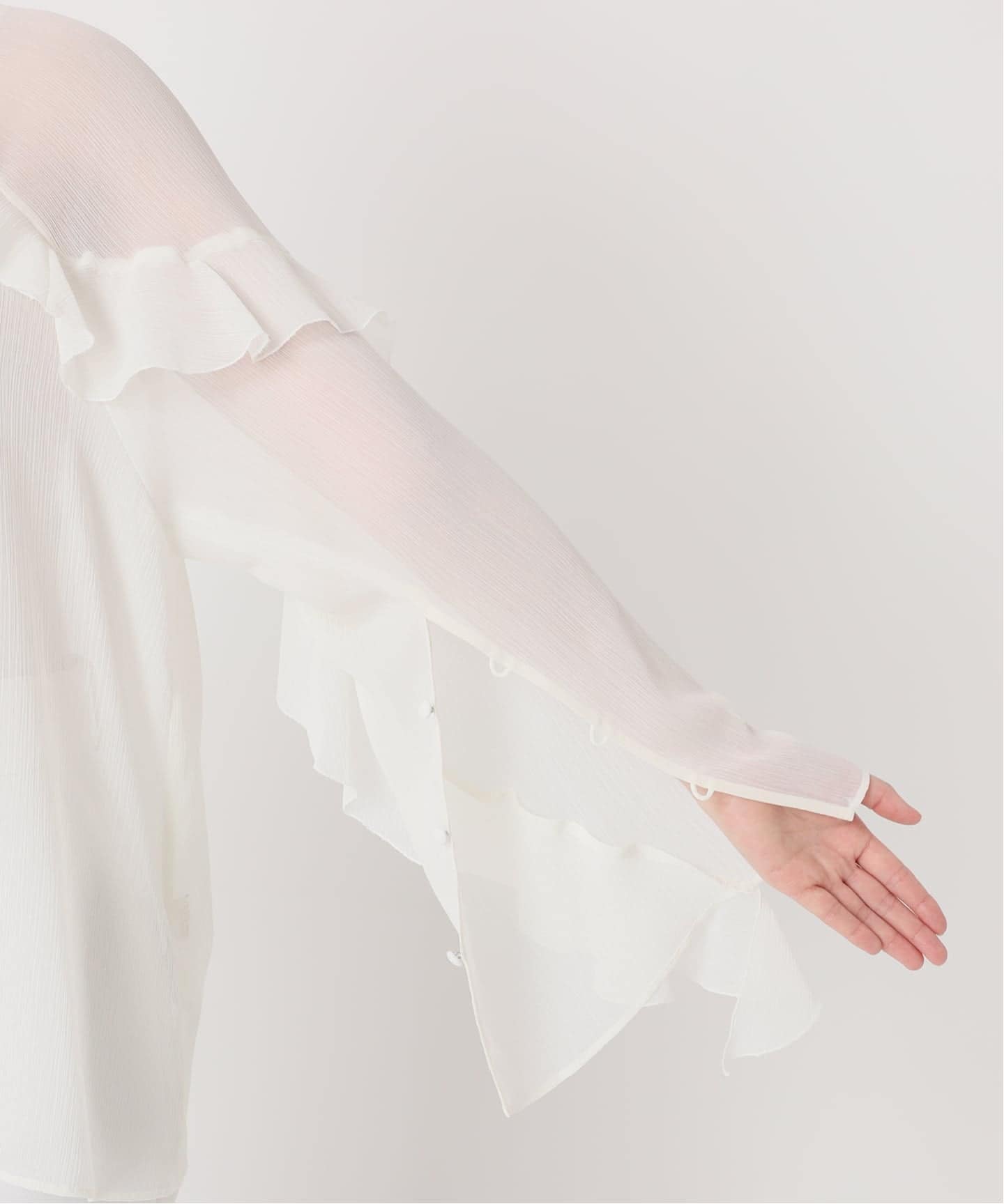 WEB&ルミネ新宿店限定追加》【NOBLE×L'AUBE BLANC】楊柳フリル梯子刺繍