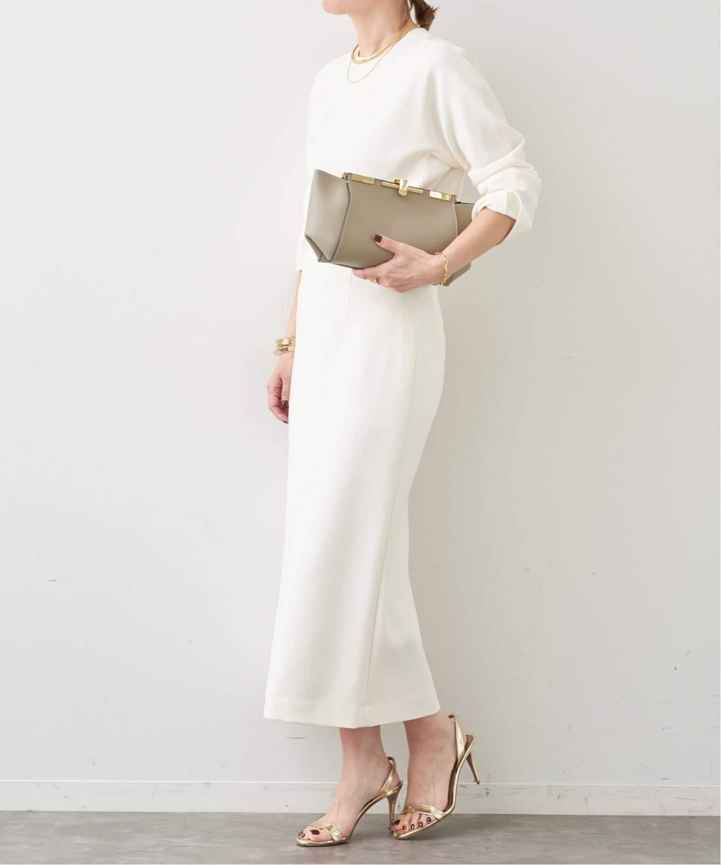 トリアセジョーゼット ハイウエスト スカート（ロング・マキシ丈