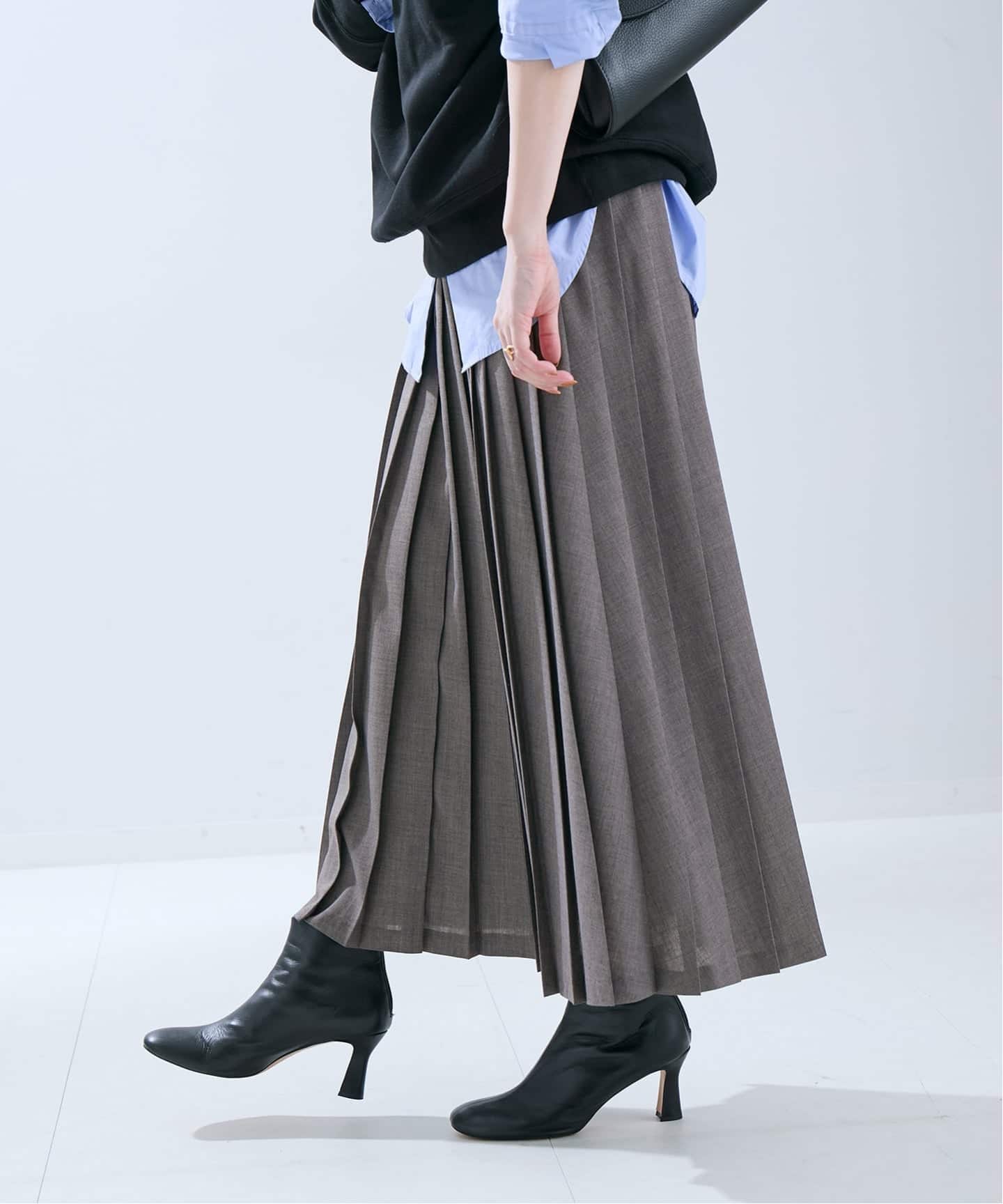 TWトロ/ストライプ プリーツスカート（ロング・マキシ丈スカート